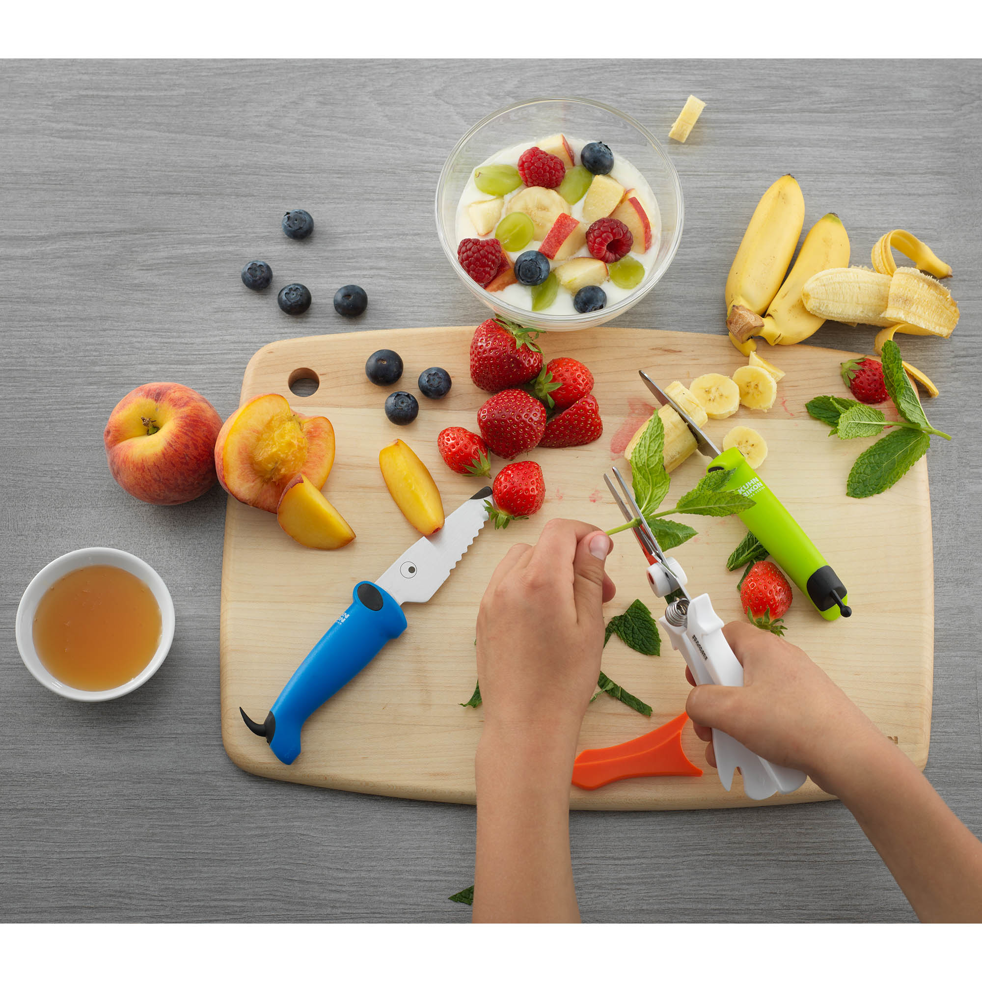 KUHN RIKON kinderkitchen Messerset für Kinder 3-teilig grün-blau