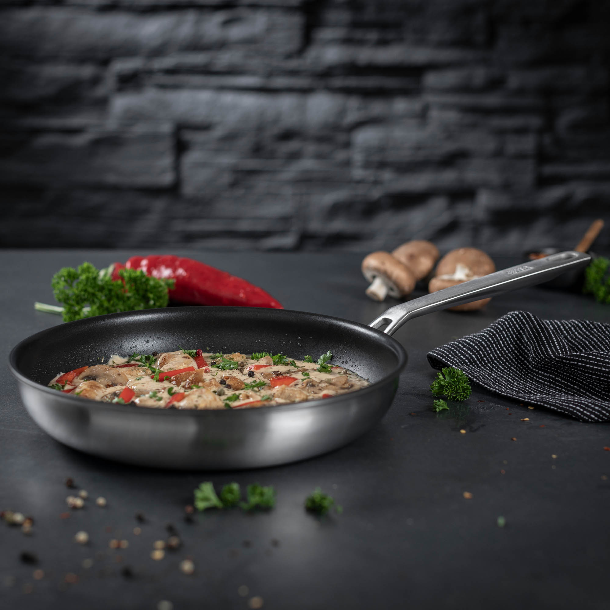 KUHN RIKON Bratpfanne CULINARY FIVEPLY 24 cm Edelstahl Antihaftbeschichtung INDUKTION