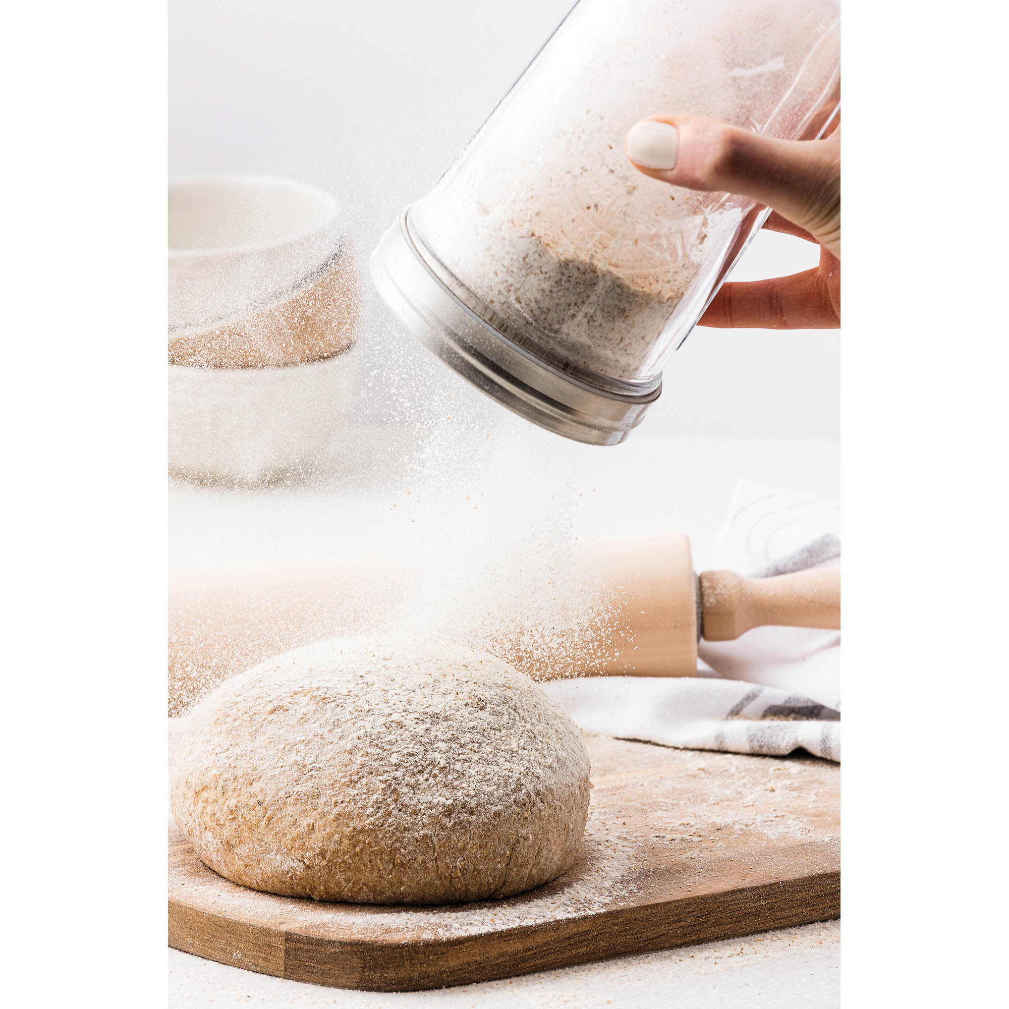 KILNER Sieve Jar Set: 0.5-litre storage jar with sieve insert