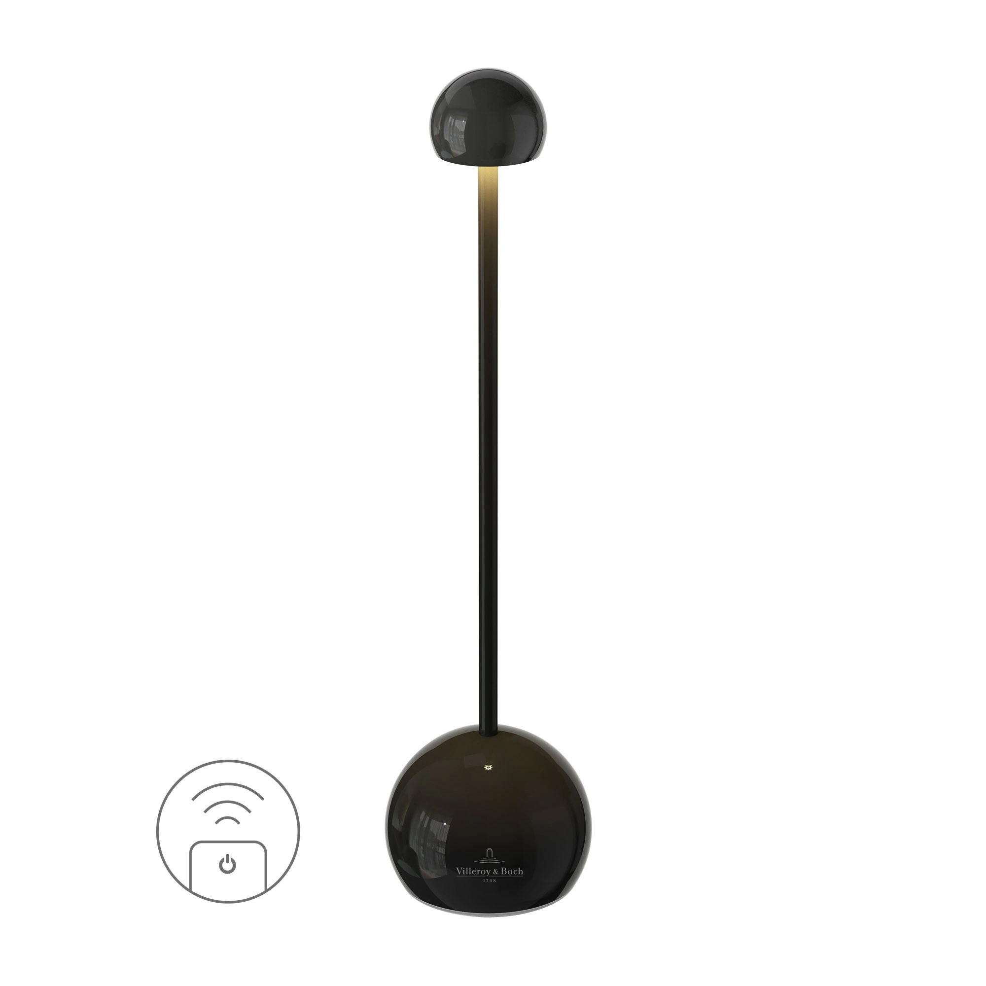 VILLEROY & BOCH LED-Tischlampe ELBA RC schwarz ceramic in-/outdoor fernbedienbar