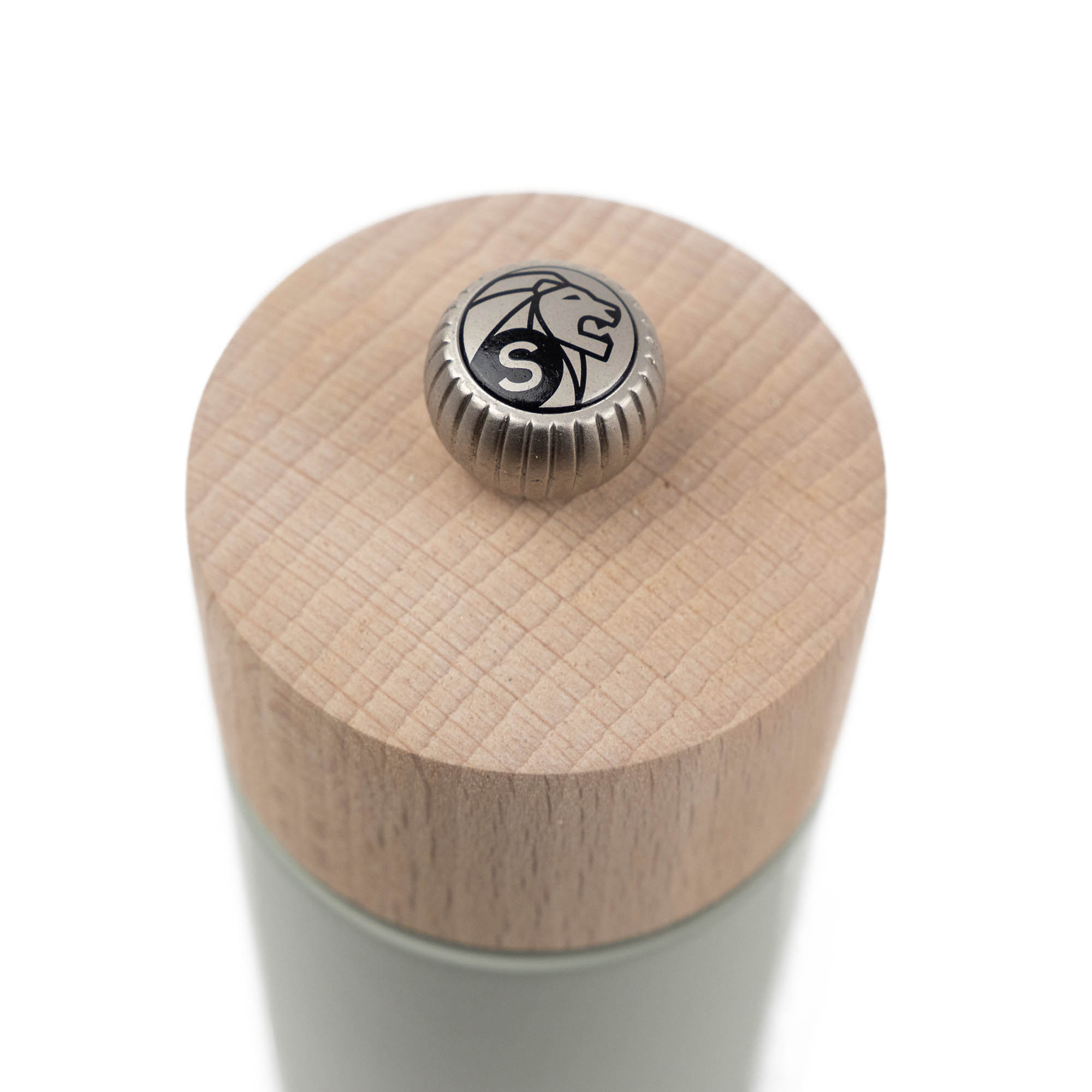 PEUGEOT BOREAL Salt Mill, 12 cm, beech wood, sage green, with ZIRLION grinding mechanism