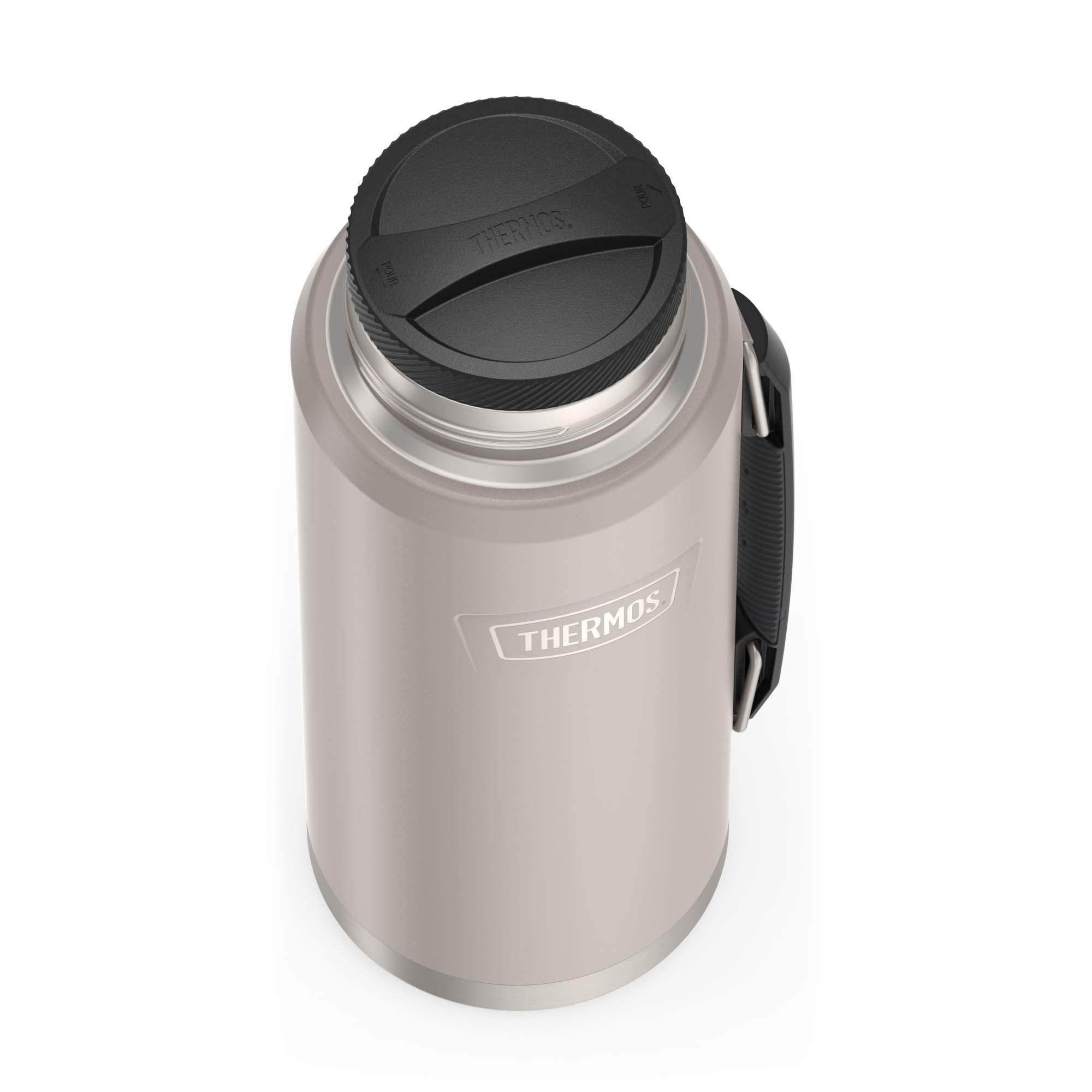 THERMOS Isolierflasche ICON BEVERAGE BOTTLE 1,2 L Edelstahl doppelwandig sandstone