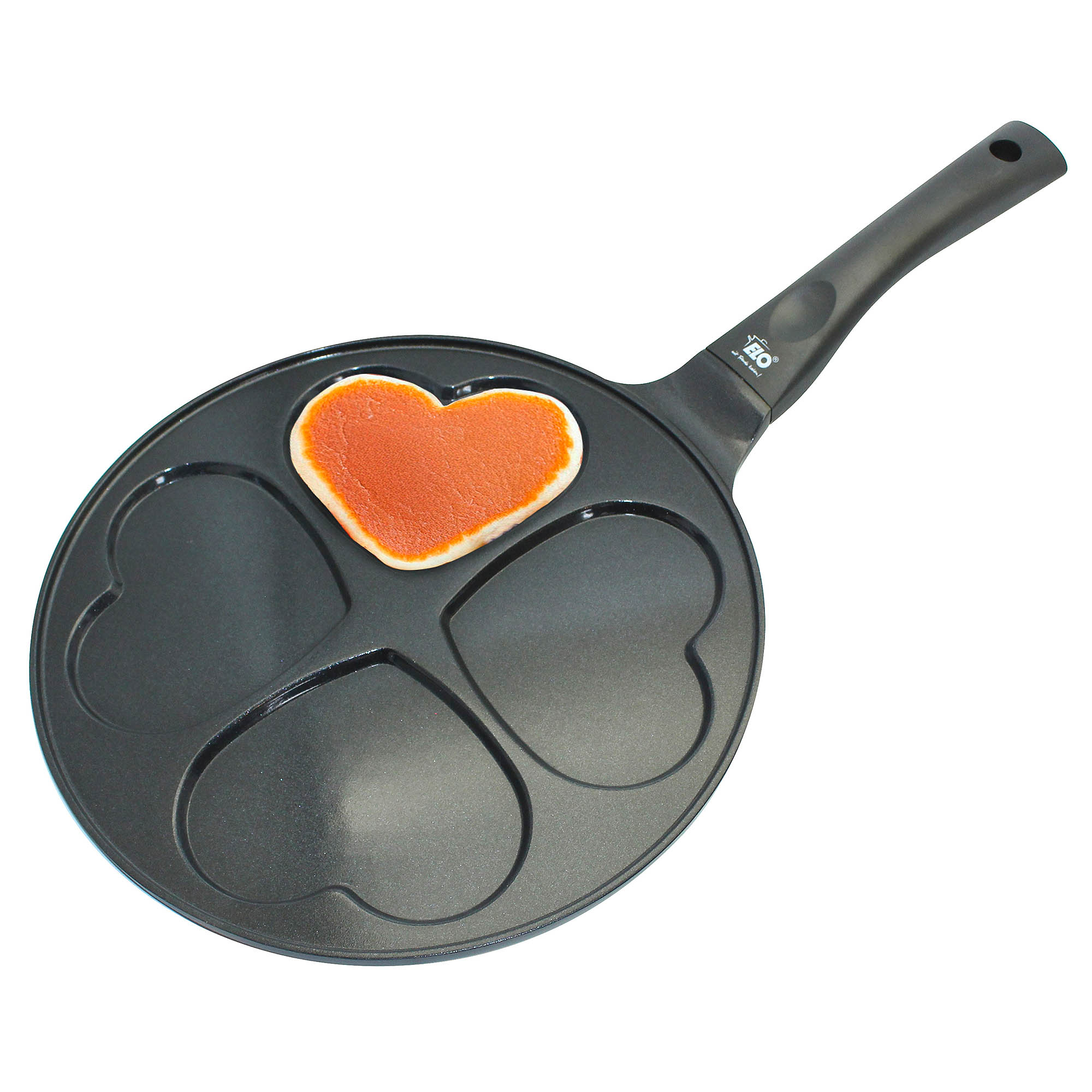ELO Blinipfanne Pancakepfanne HERZFLAMME 26 cm mit 4 Vertiefungen INDUKTION