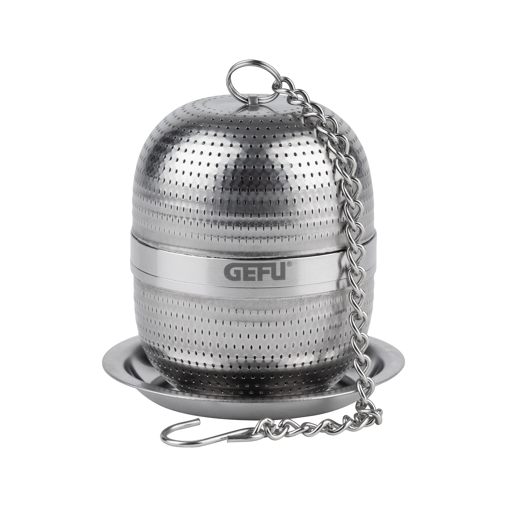 GEFU Tee-Ei mit Ablage VELORA aus Edelstahl Teesieb Teefilter