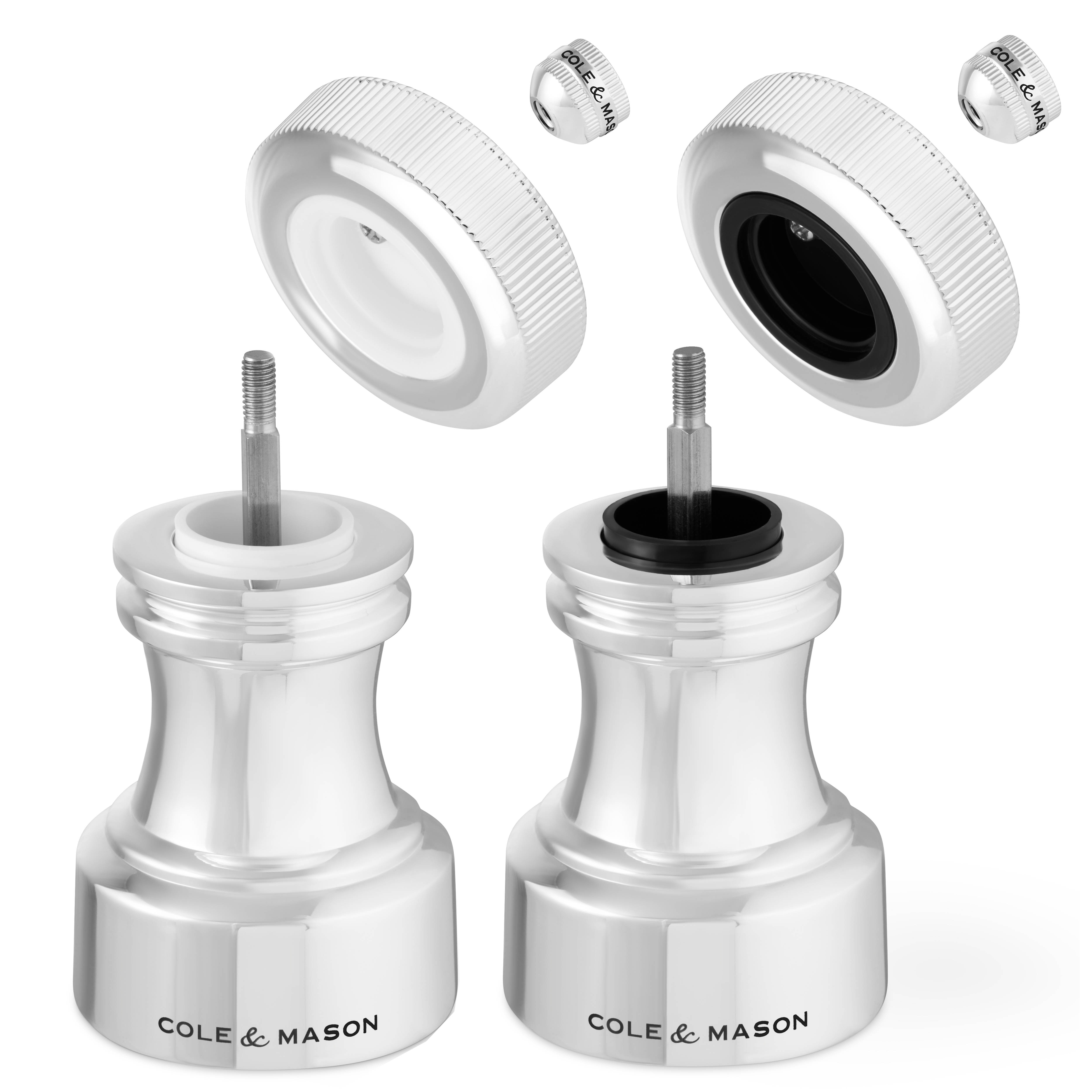 COLE & MASON gift set salt mill and pepper mill HOXTON 10.4 cm silver-plated