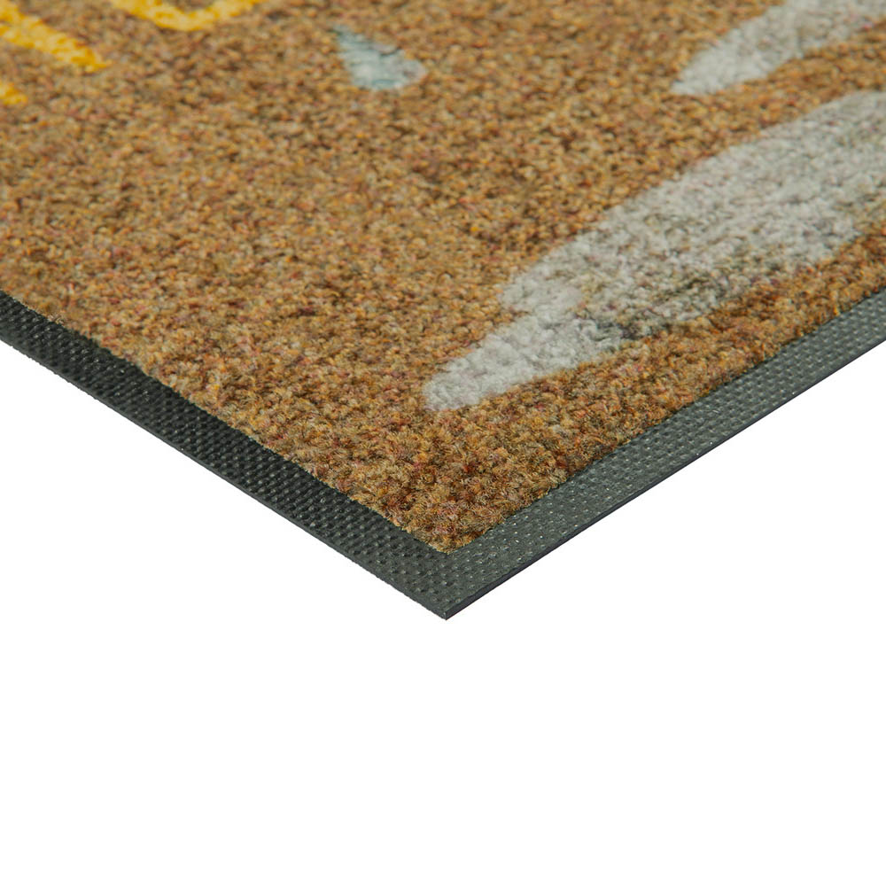 WASH + DRY Doormat 50 x 75 cm, ‘RAINY STEPS’ design