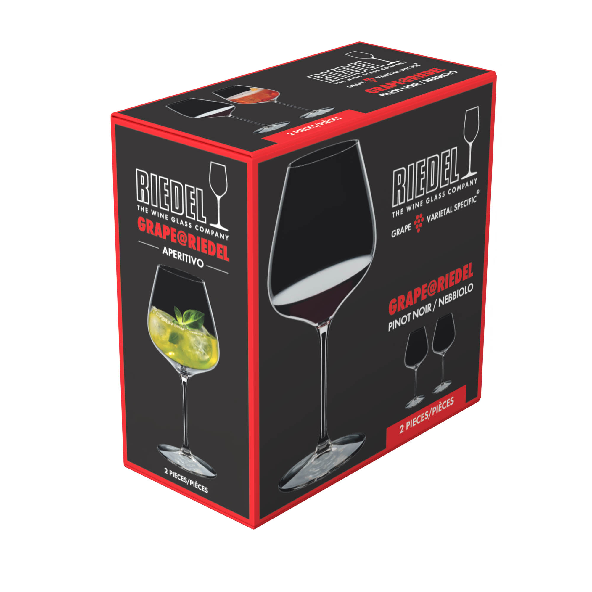 RIEDEL GRAPE@RIEDEL range: Pinot Noir, Nebbiolo and Aperitivo red wine glasses, set of 2, 750 ml