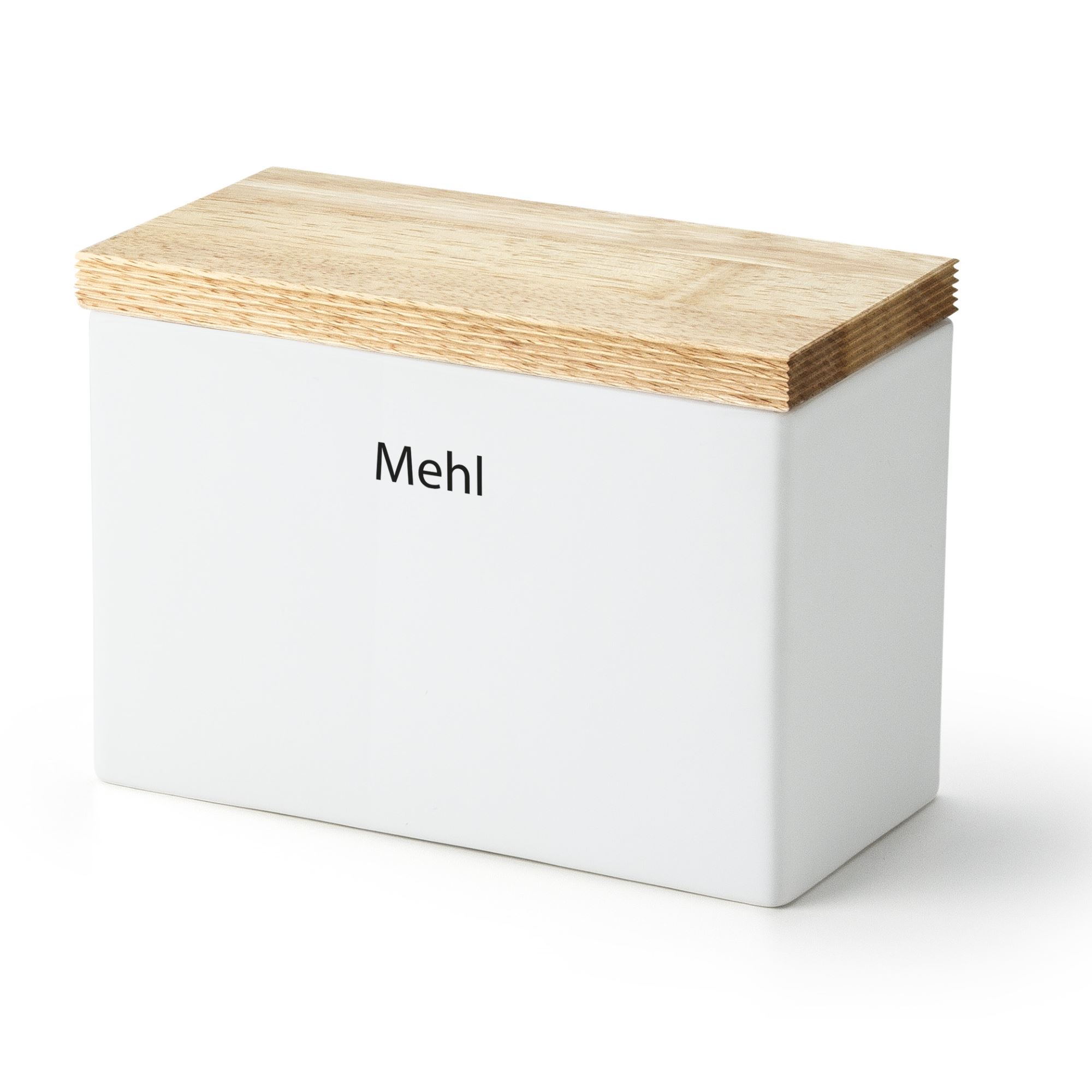 CONTINENTA Vorratsdose mit Holzdeckel 20 x 10 x 14,5 cm Mehldose