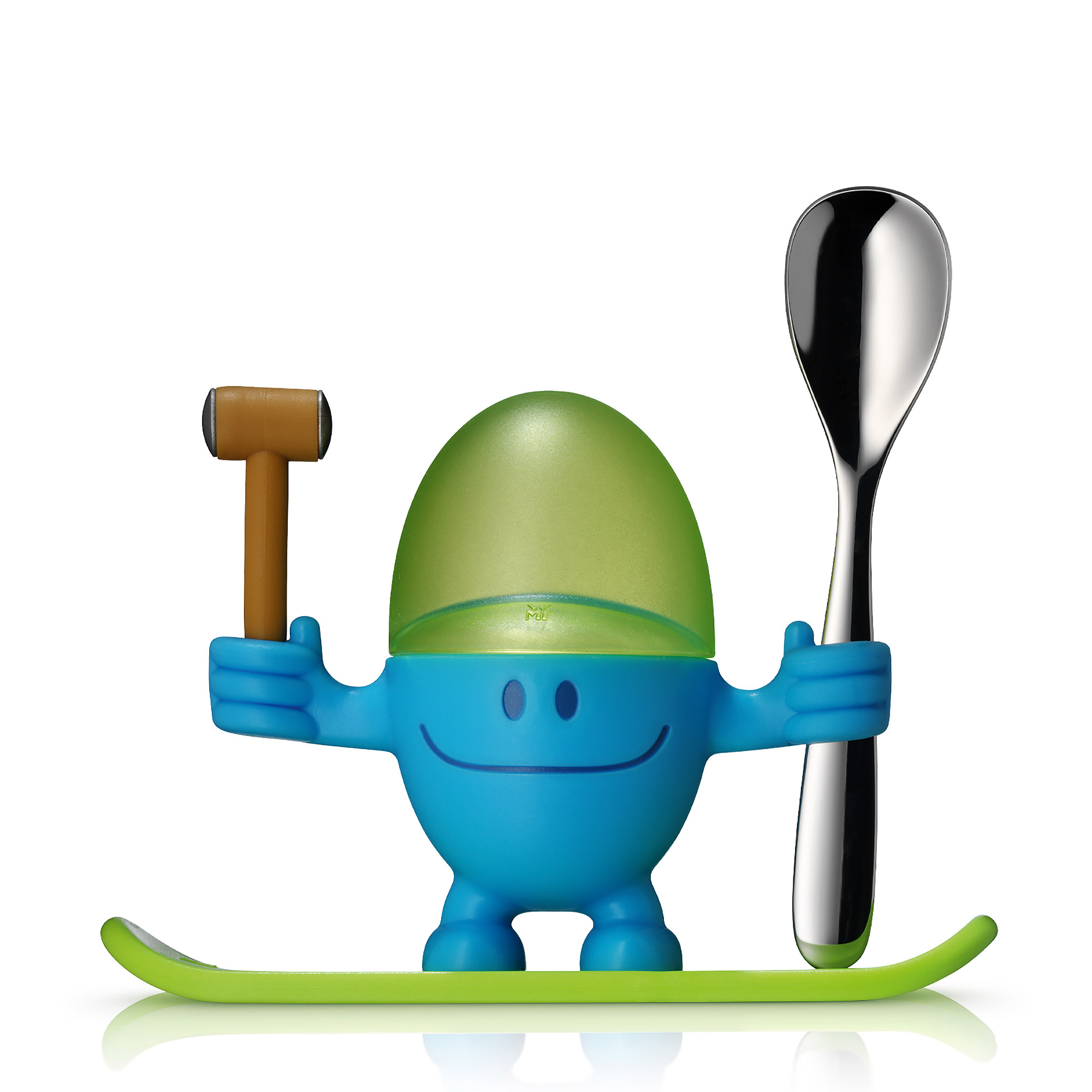 WMF Eierbecher McEgg blau mit Kappe und Eierlöffel