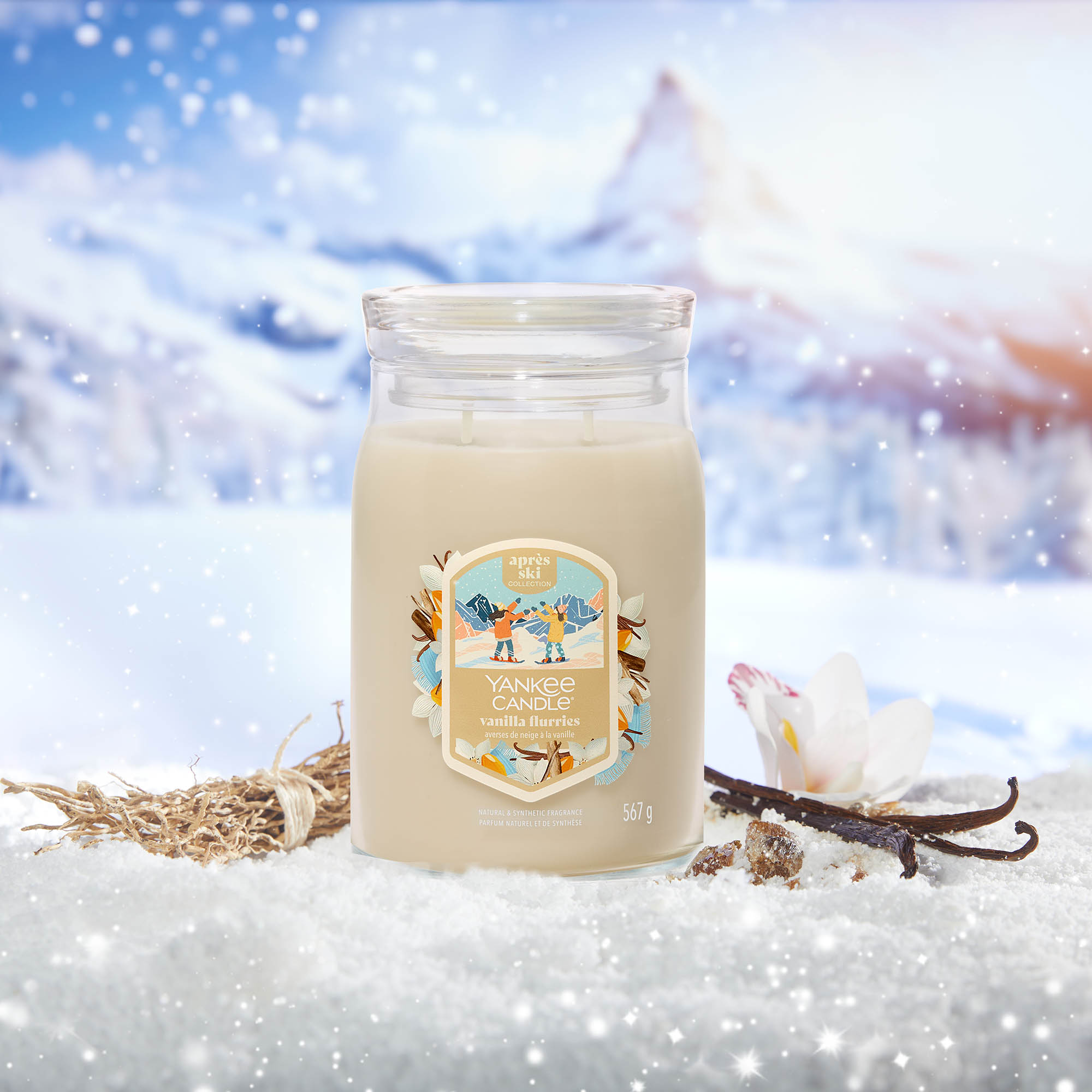 YANKEE CANDLE Large Signature Candle VANILLA FLURRIES 567 g scented candle