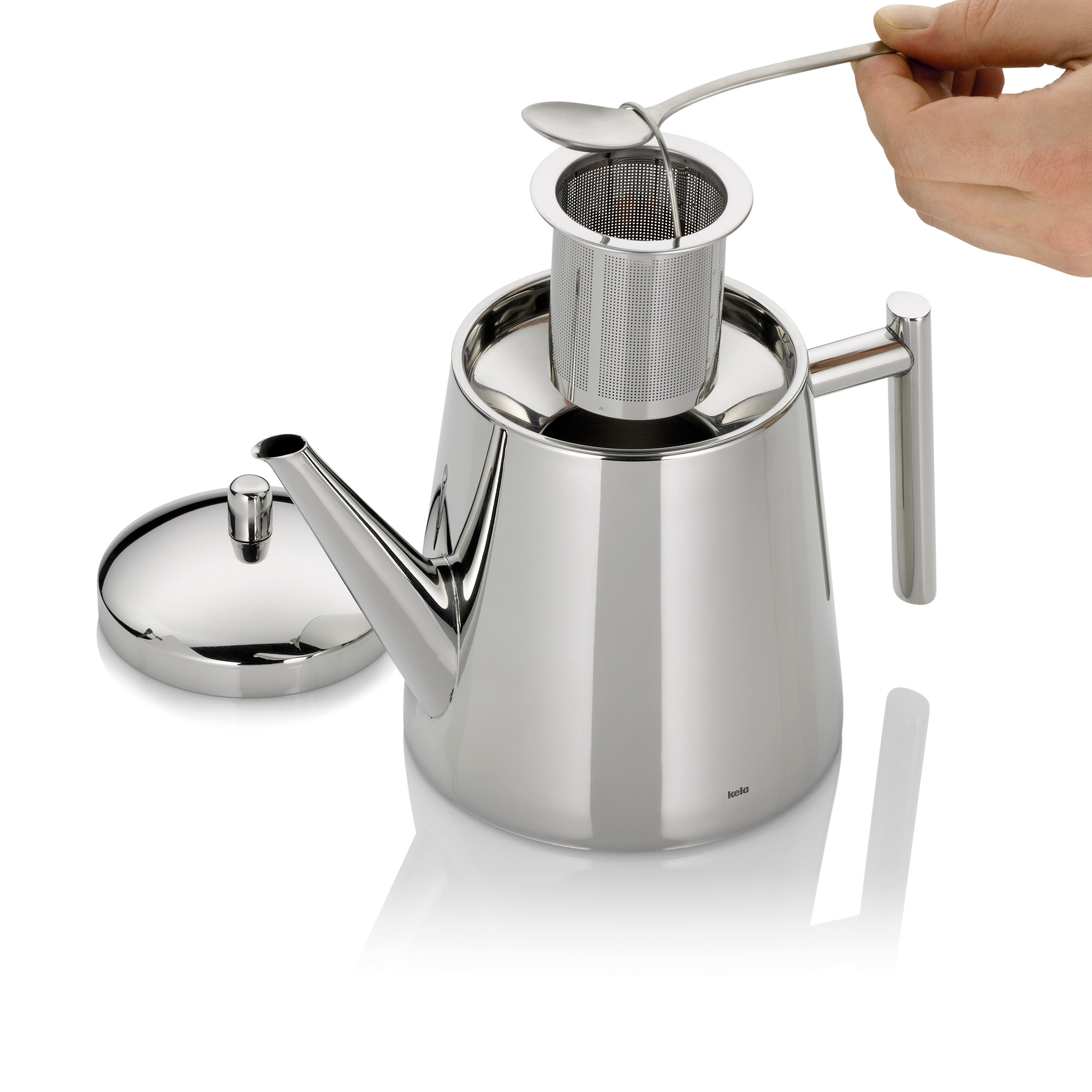 KELA Teekanne ANCONA aus Edelstahl mit Siebeinsatz 0,9 Liter