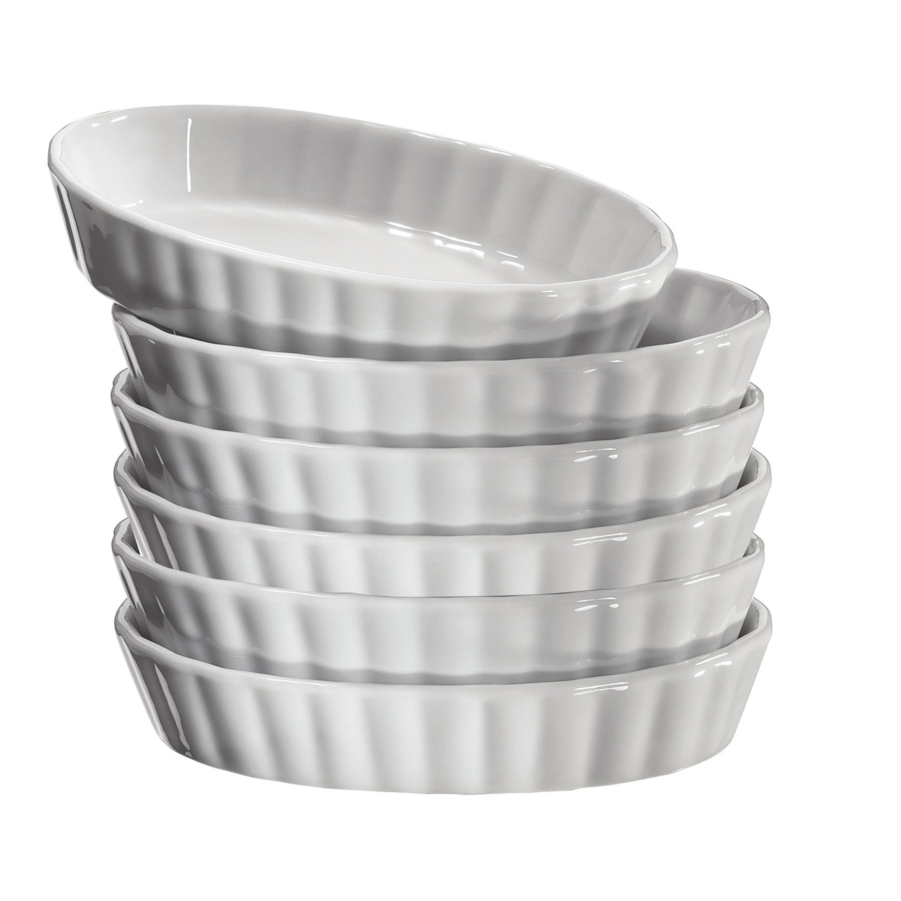 KÜCHENPROFI Crème Brûlée Schälchen Keramik oval 6er Set