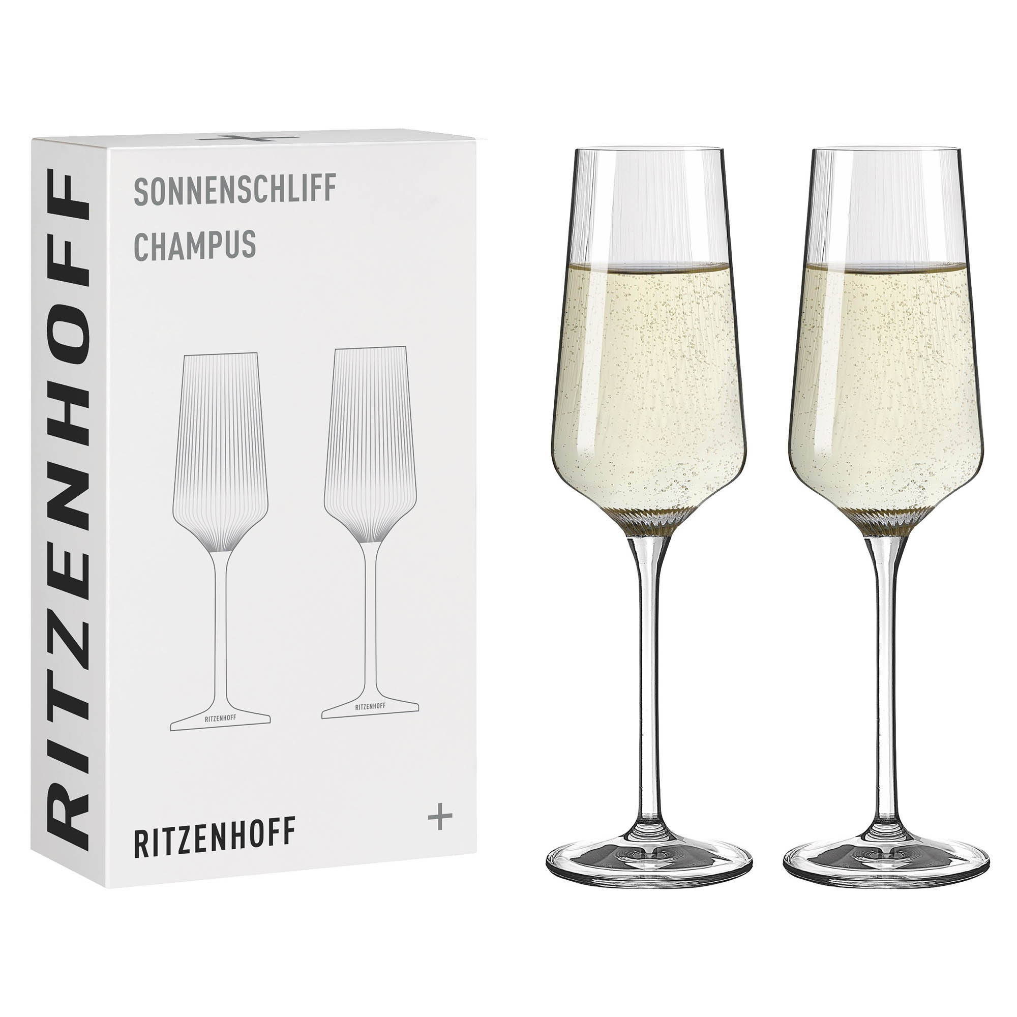 RITZENHOFF set of 2 champagne glasses SONNENSCHLIFF Contents 230 ml each