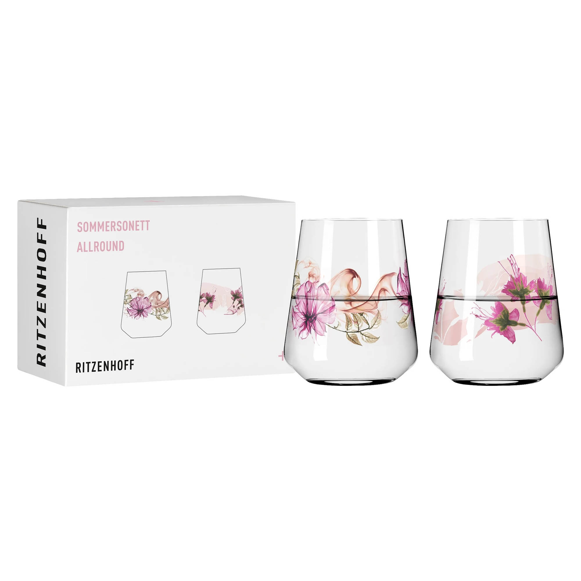 RITZENHOFF water glass set Allround glass SOMMERSONETT # 1 / # 2 500 ml each 2 pieces