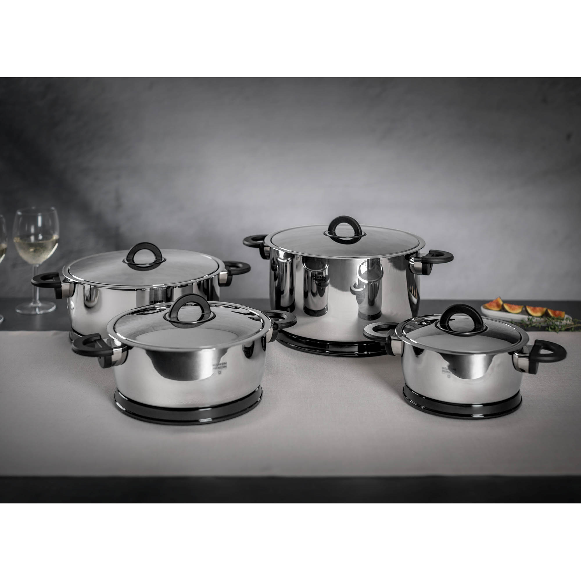KUHN RIKON Thermo-Kochtopf-Set DUROTHERM PRO BLACK 1 Liter + 2 Liter + 3 Liter