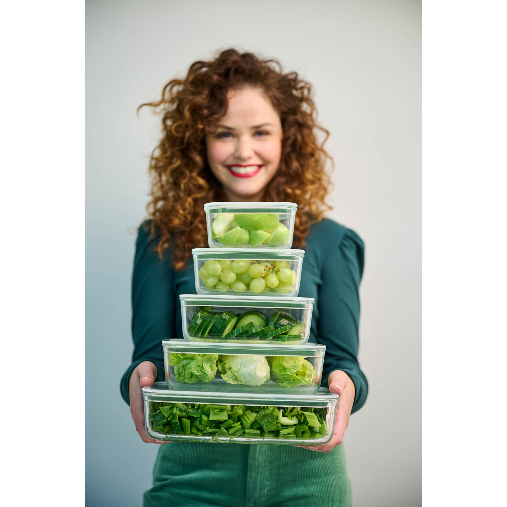 MEPAL EASY CLIP food storage jar rectangular flat 2.25 litres nordic white