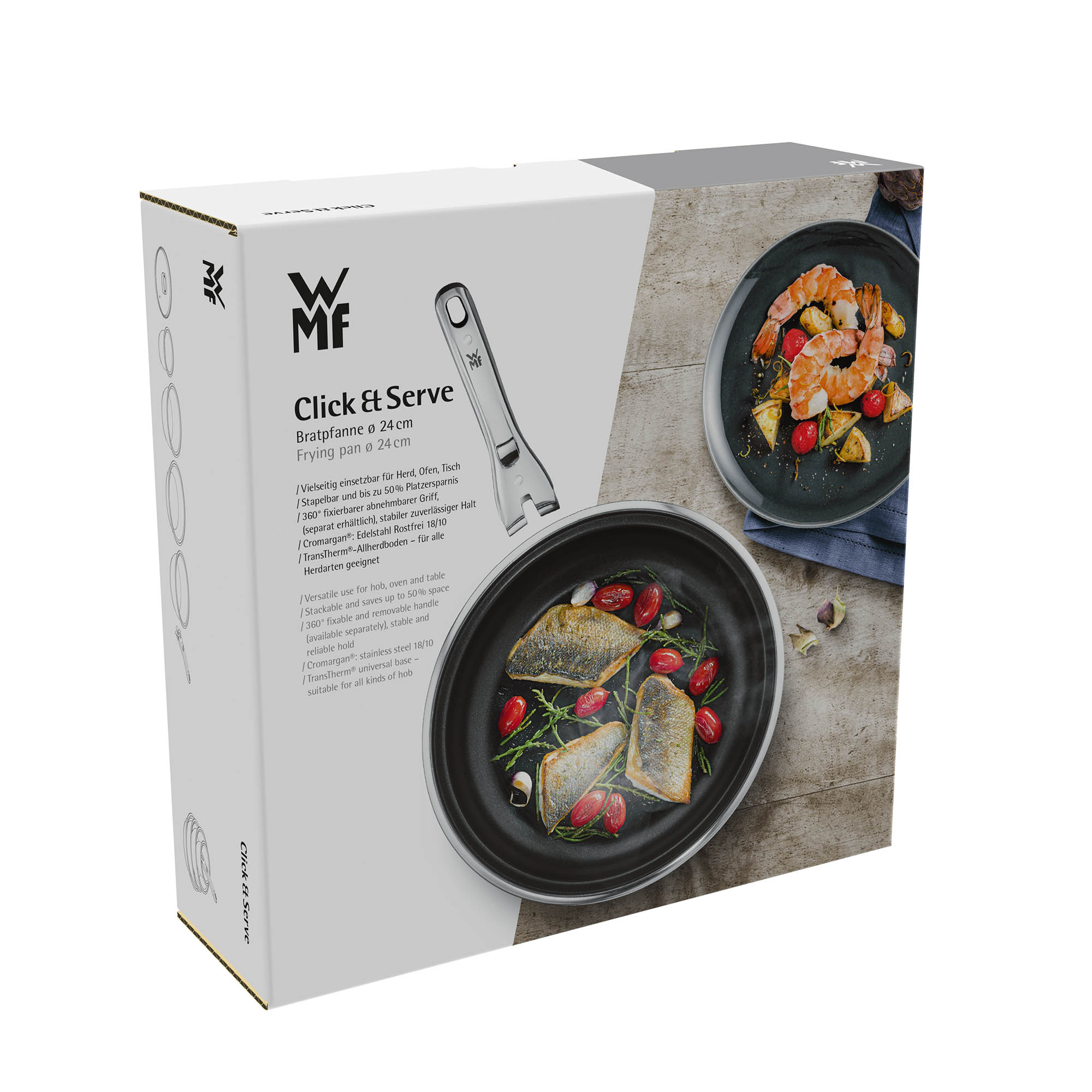 WMF Serie CLICK & SERVE Bratpfanne Edelstahl antihaftbeschichtet 24 cm INDUKTION
