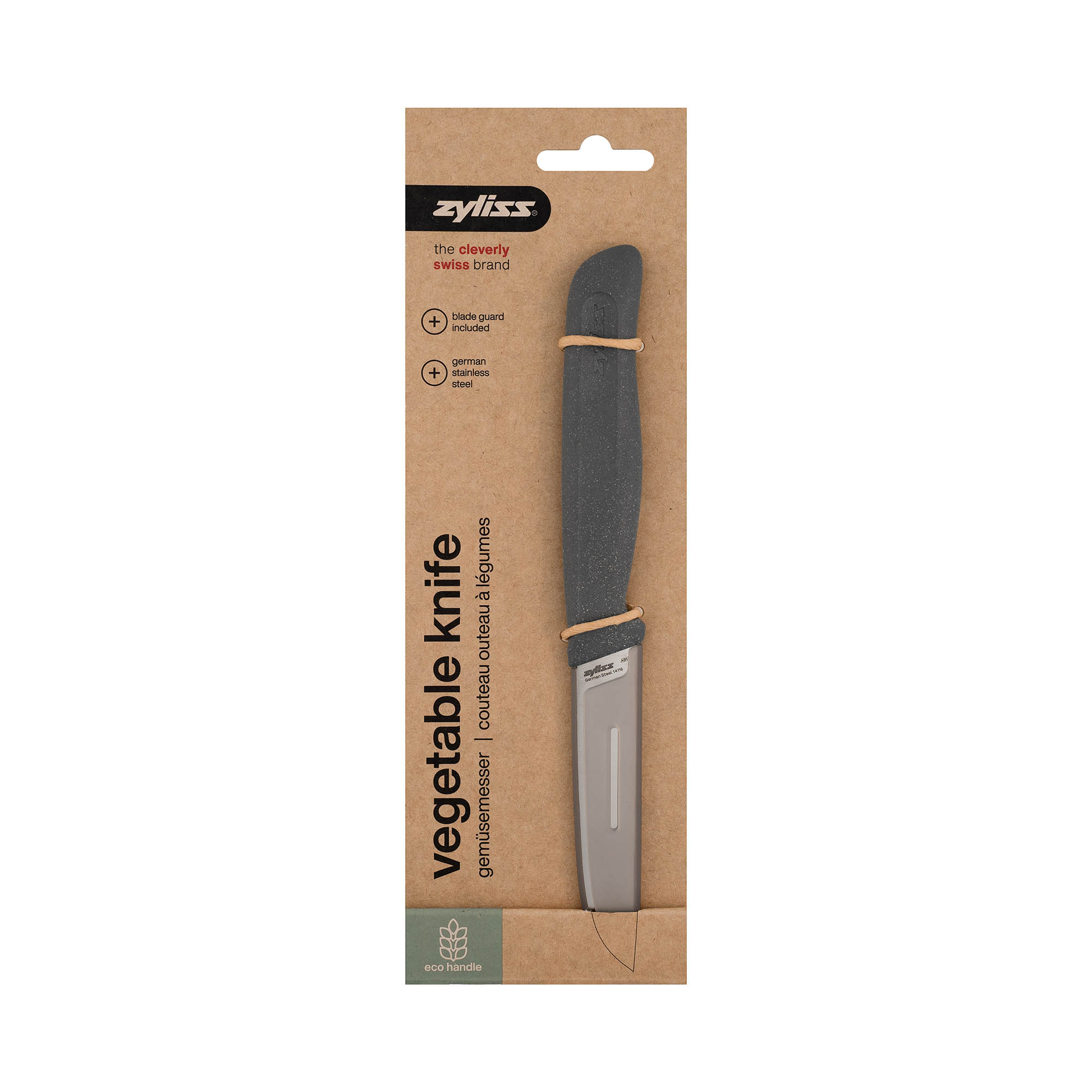 ZYLISS Vegetable Knife, 9 cm blade length, handle made from wheat straw-based plastic