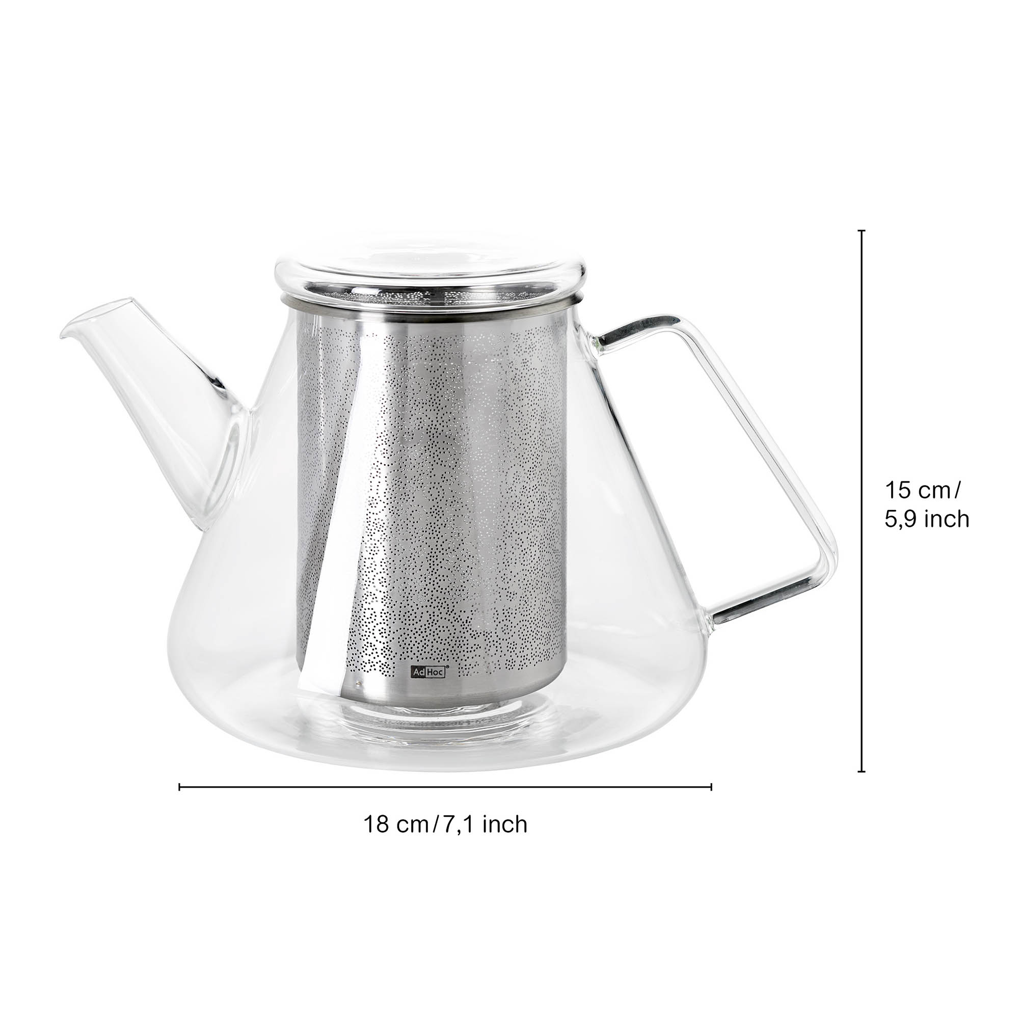 AdHoc ORIENT+ teapot made of borosilicate glass 1.5 litres