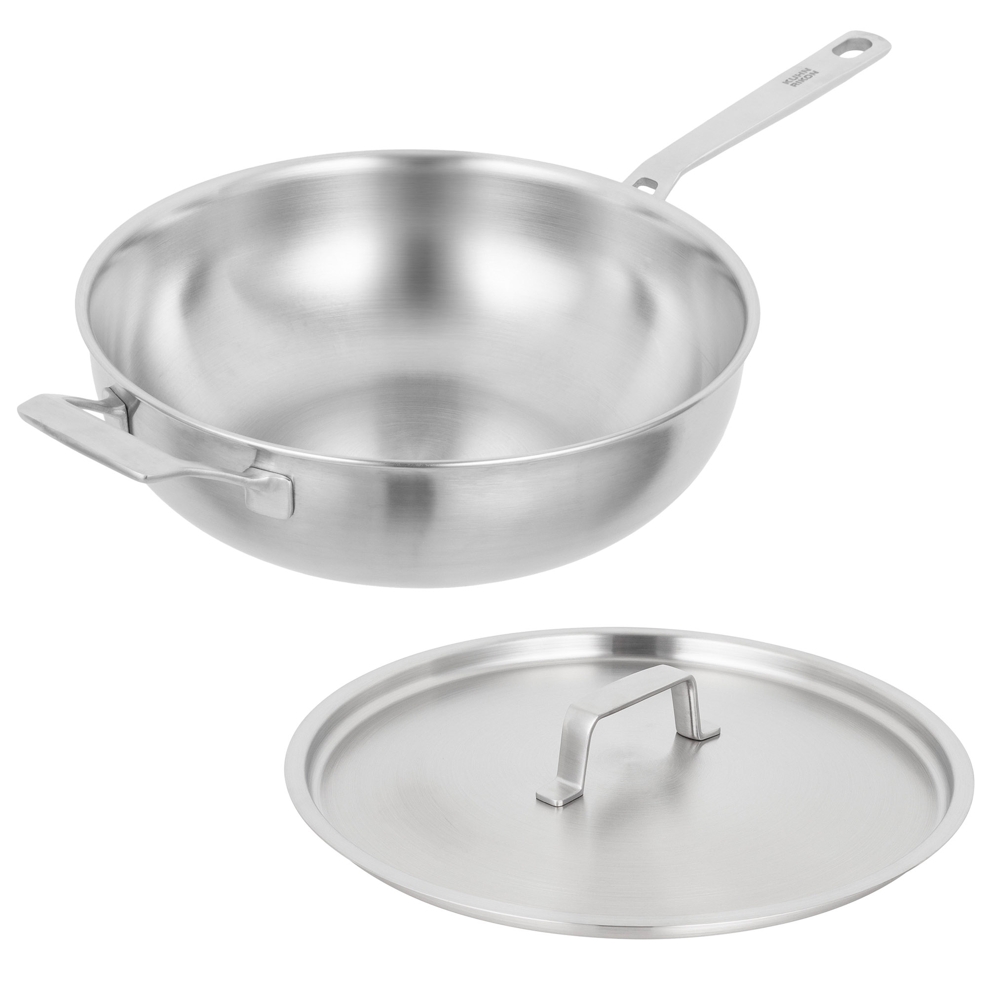 KUHN RIKON Wok CULINARY FIVEPLY 28 cm Edelstahl unbeschichtet INDUKTION