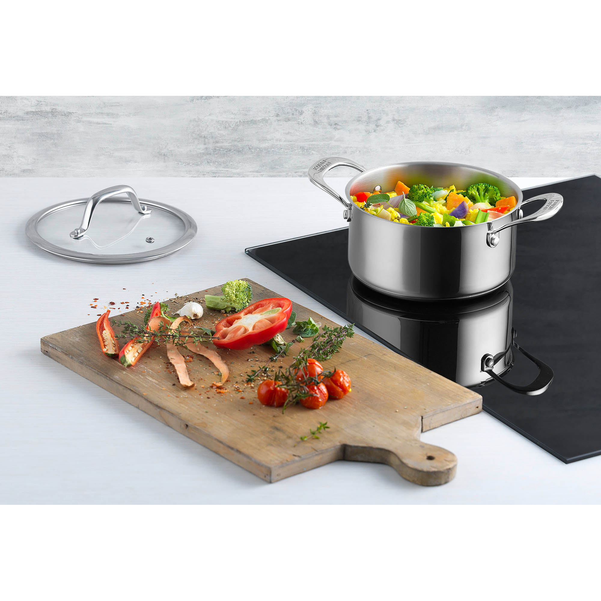 KUHN RIKON Kochtopf ALLROUND mit Glasdeckel 16 cm 1,5 Liter INDUKTION