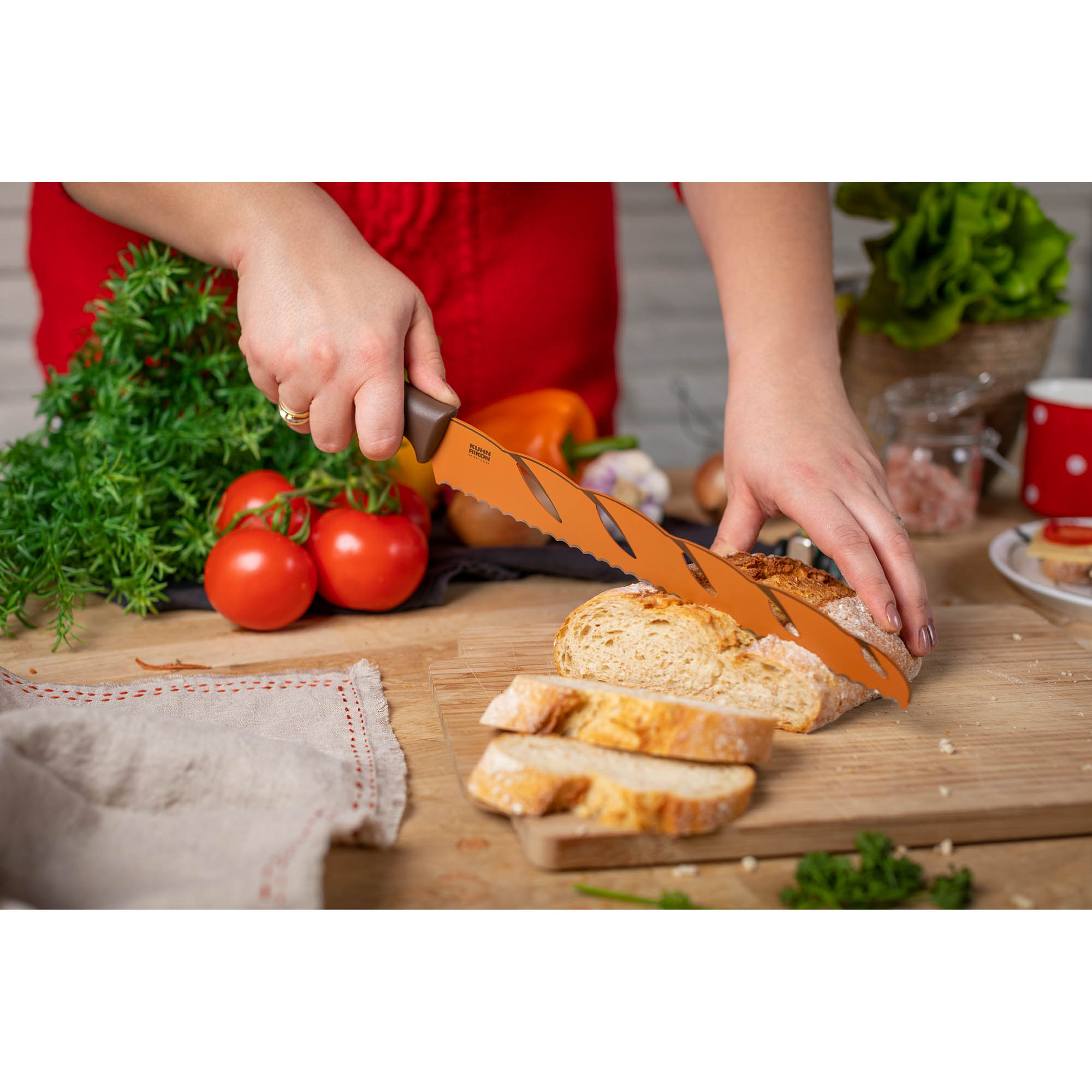 KUHN RIKON Brotmesser mit Wellenschliff Klingenlänge 26,5 cm
