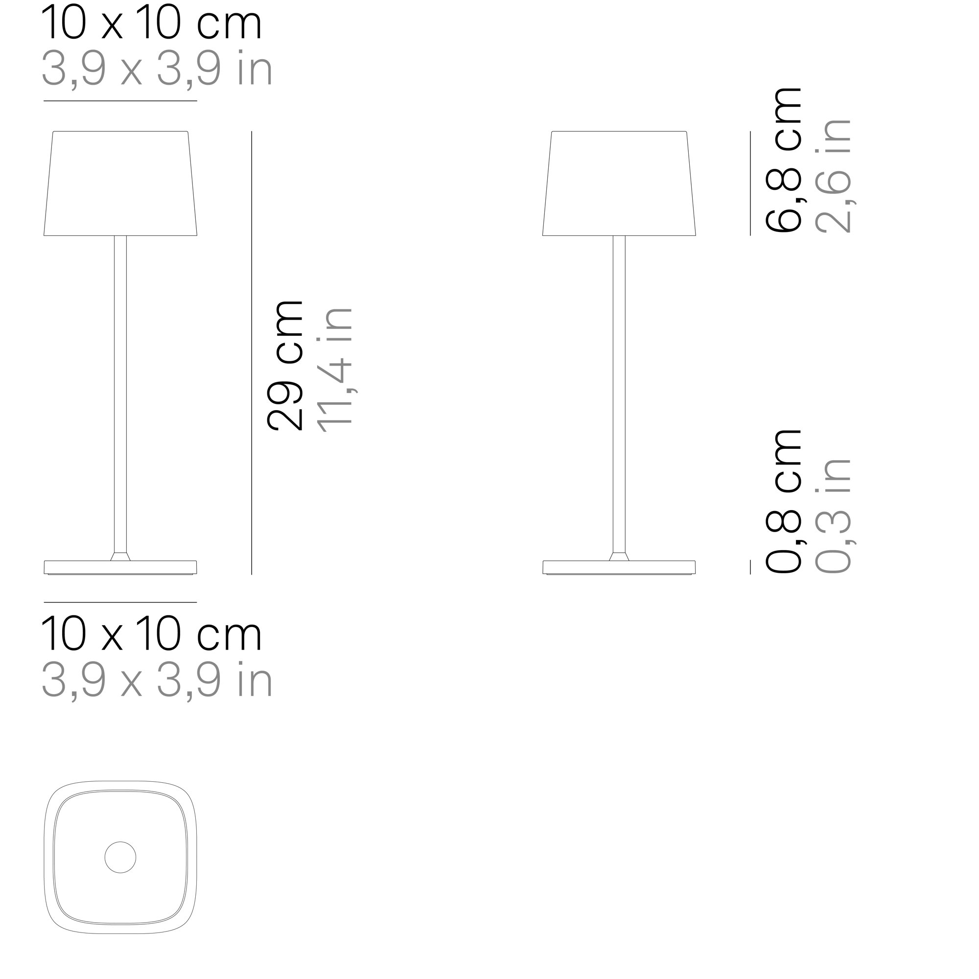 ZAFFERANO LED table lamp OFELIA PRO 29 cm Dark grey
