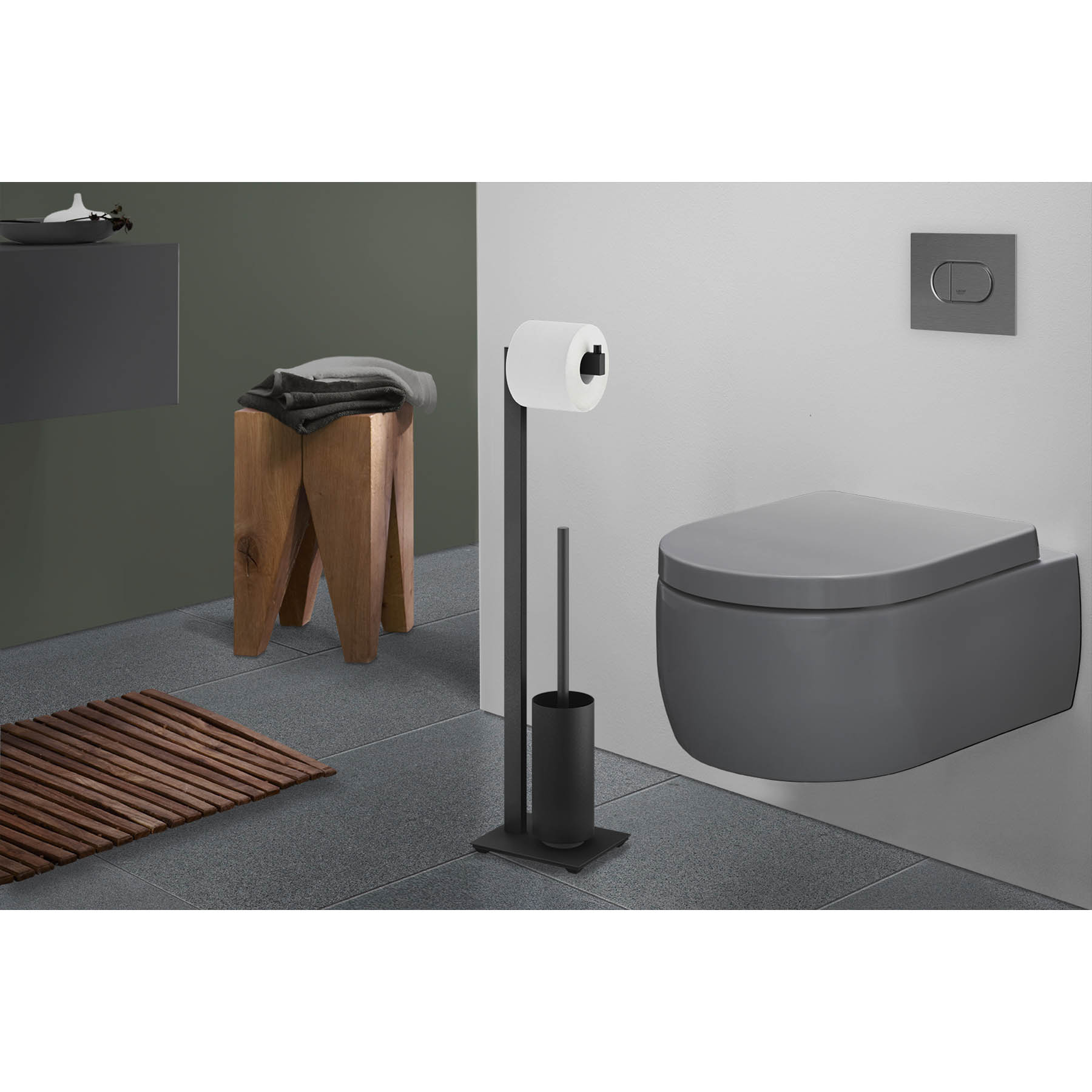 ZACK Toilettenbutler LINEA Edelstahl pulverbeschichtet matt schwarz