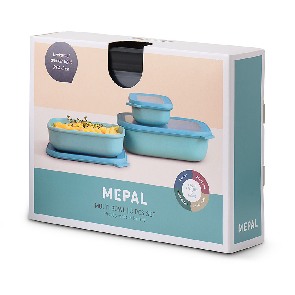 MEPAL Multischüssel-Set CIRQULA 3-teilig rechteckig flach nordic black