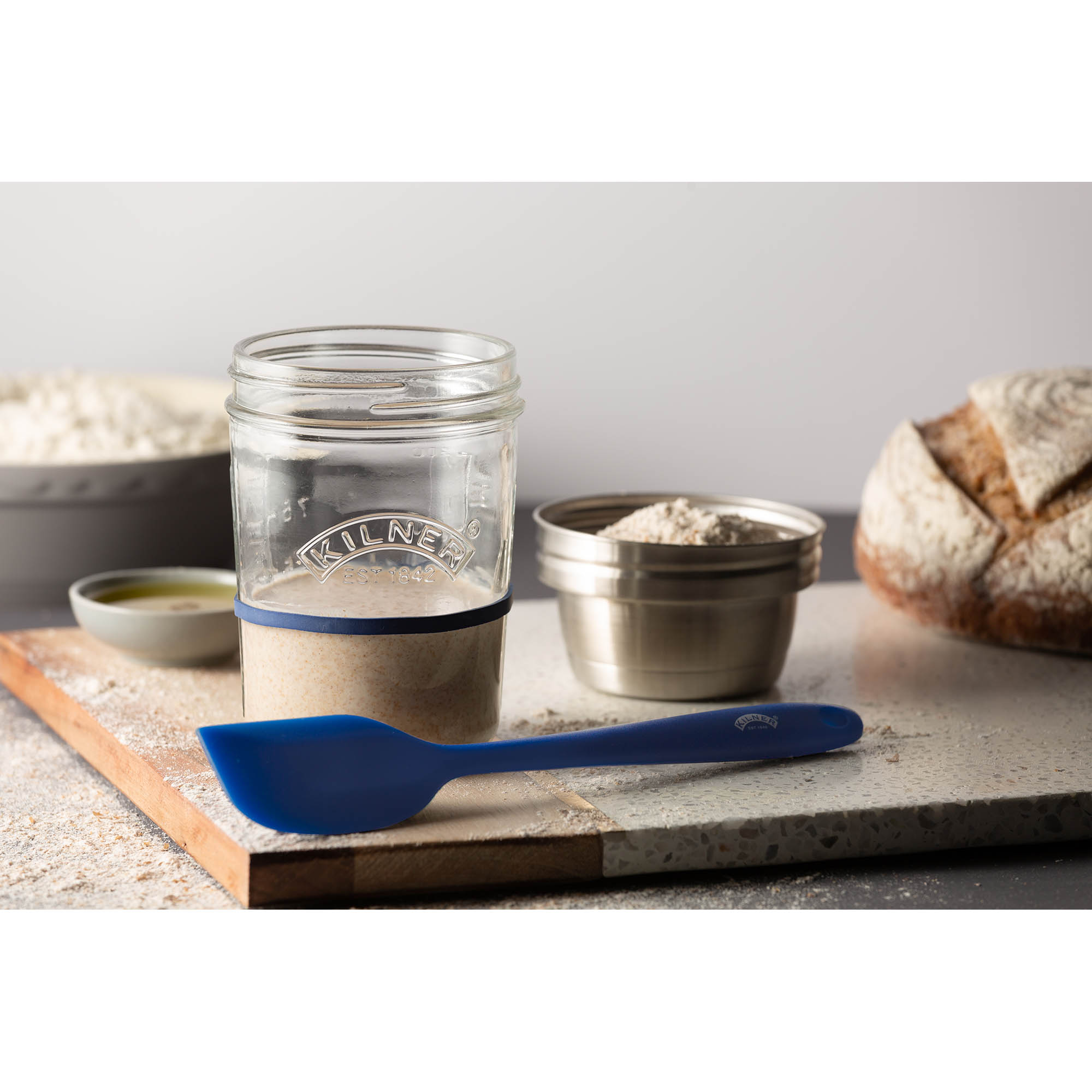 KILNER Sourdough Starter Set with 2 jars, each 0.35 litres