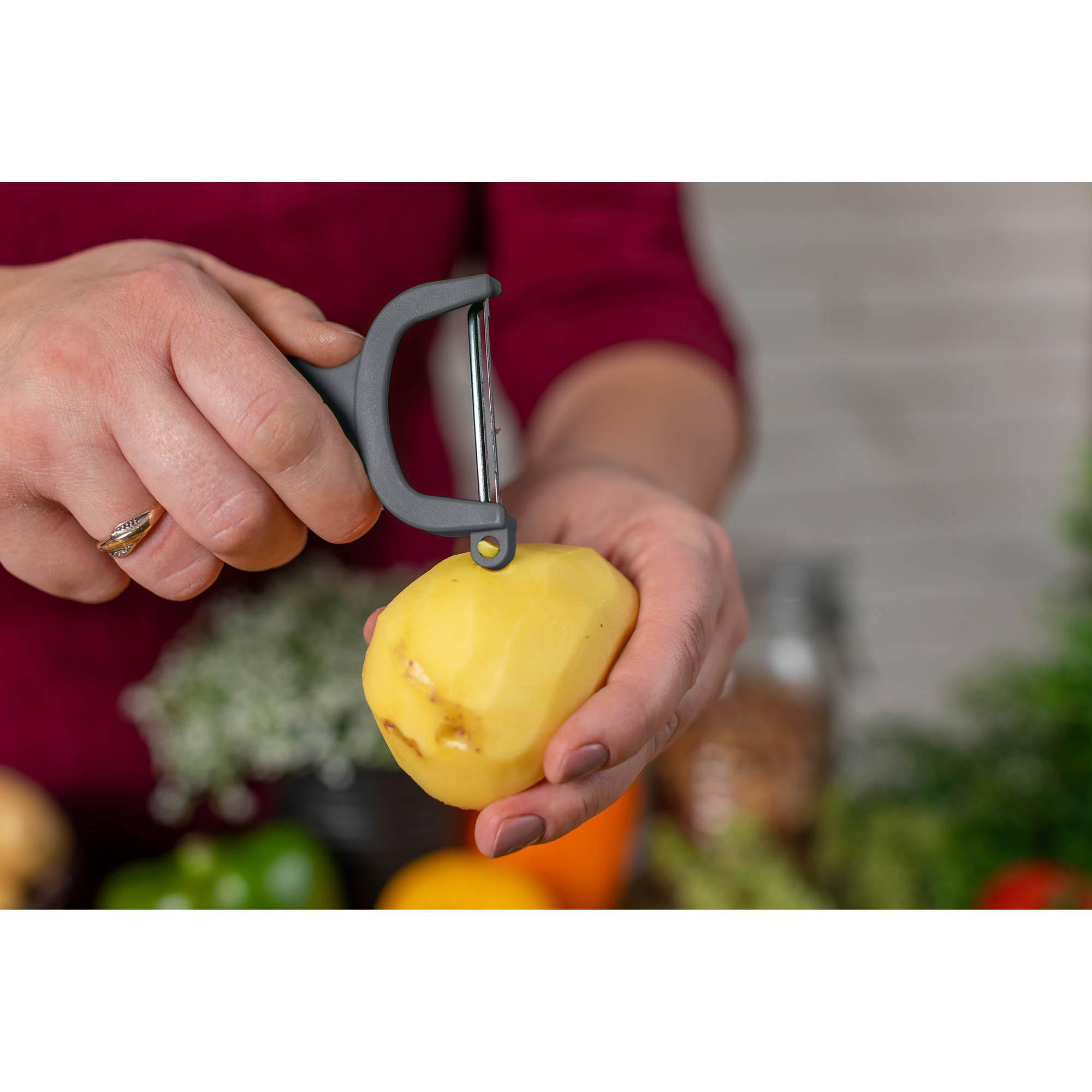 KUHN RIKON extra scharfer Sparschäler SWISS PEELER rot