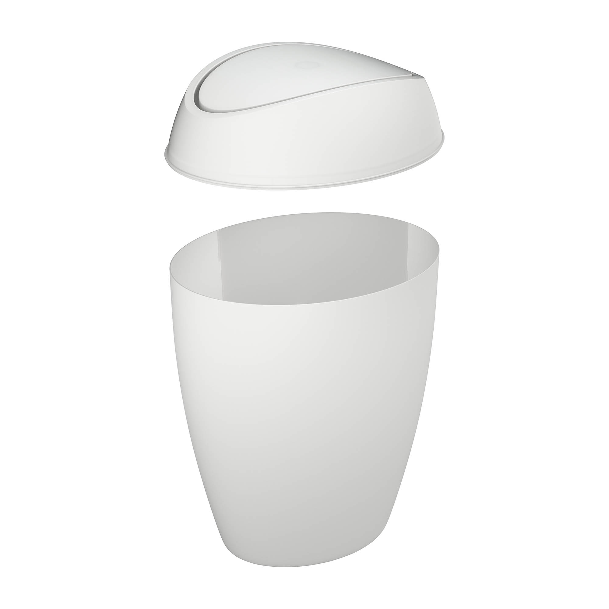 UMBRA cosmetics bin with swing lid TWIRLA 9 litres off-white