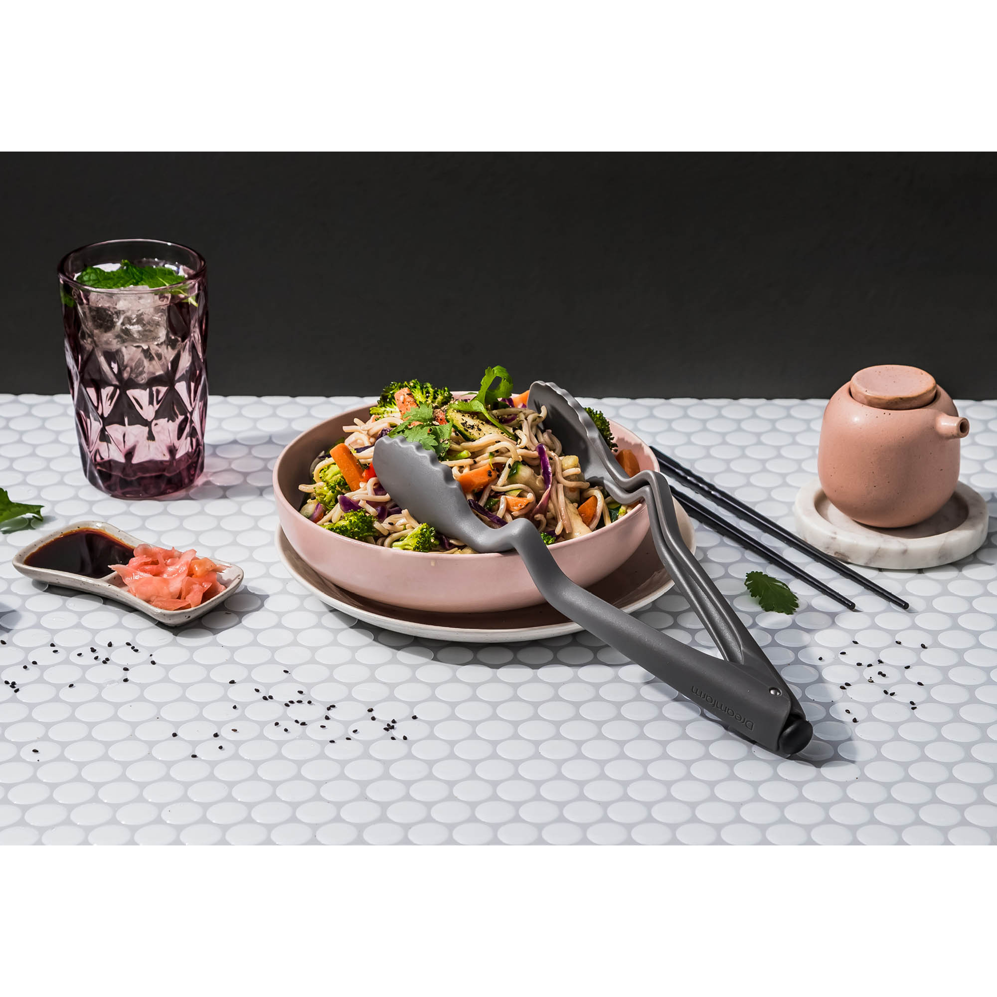 DREAMFARM kitchen tongs Serving tongs CLONGS LITE 28.5 cm black