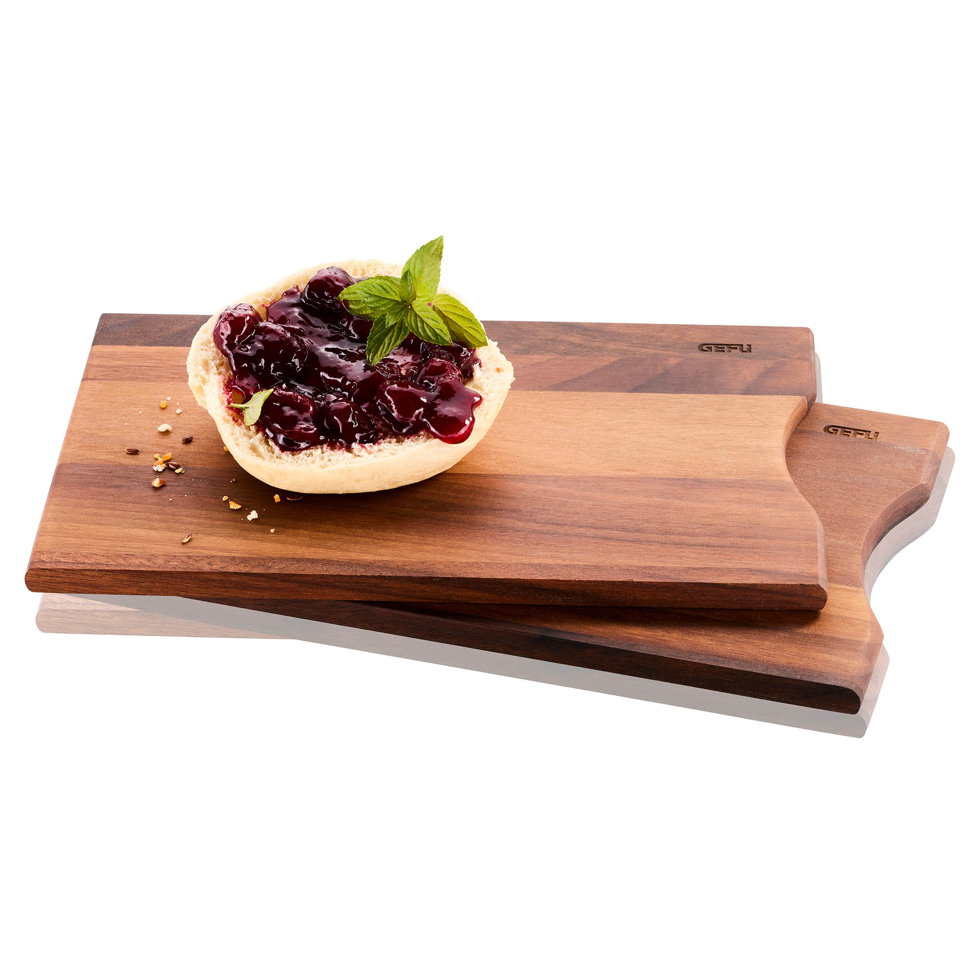 GEFU Set mit 2 Frühstücksbrettchen ENNO Walnussholz 24 x 14,5 cm Schneidebrett