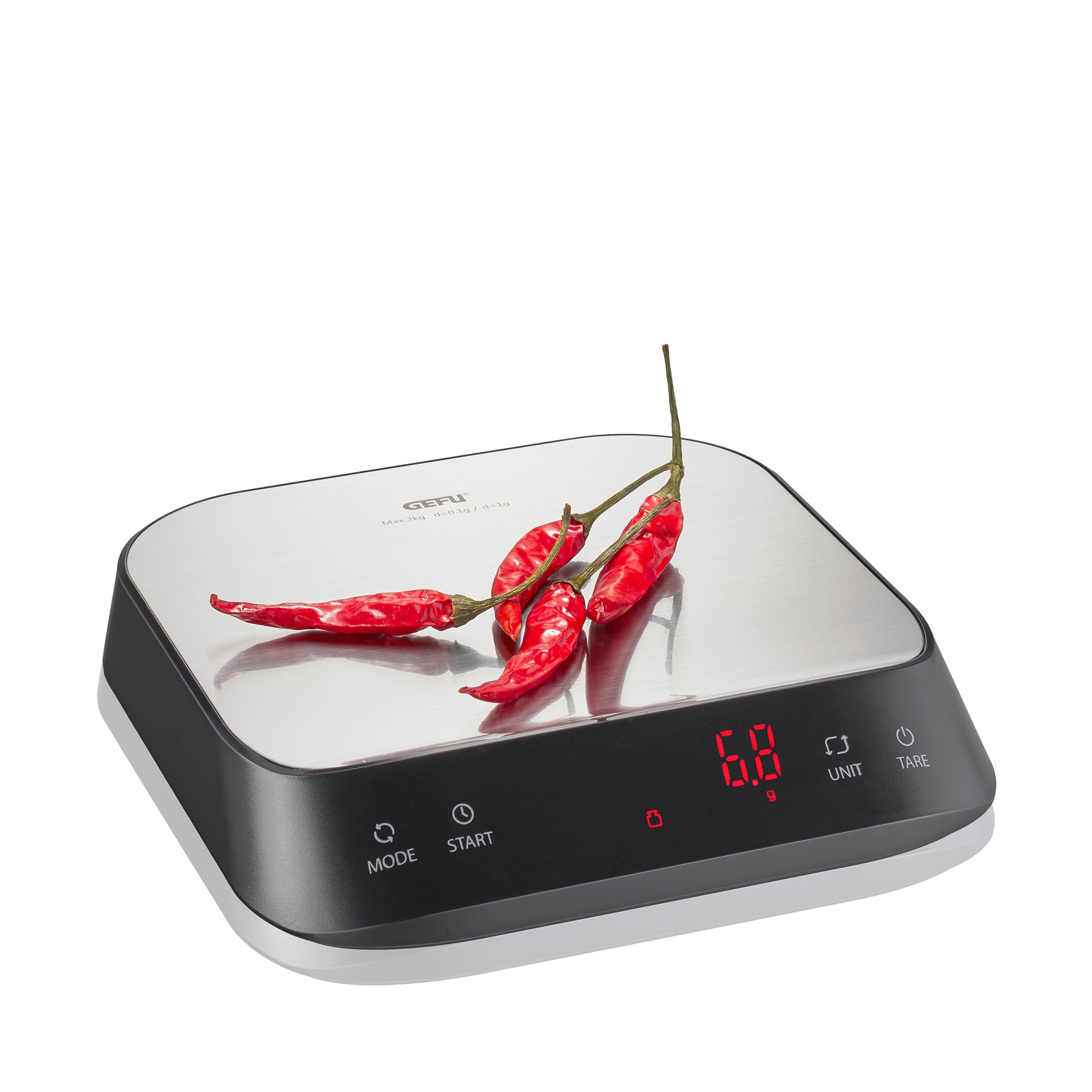GEFU Küchenwaage Feinwaage PREZISO Messbereich 1g bis 3kg