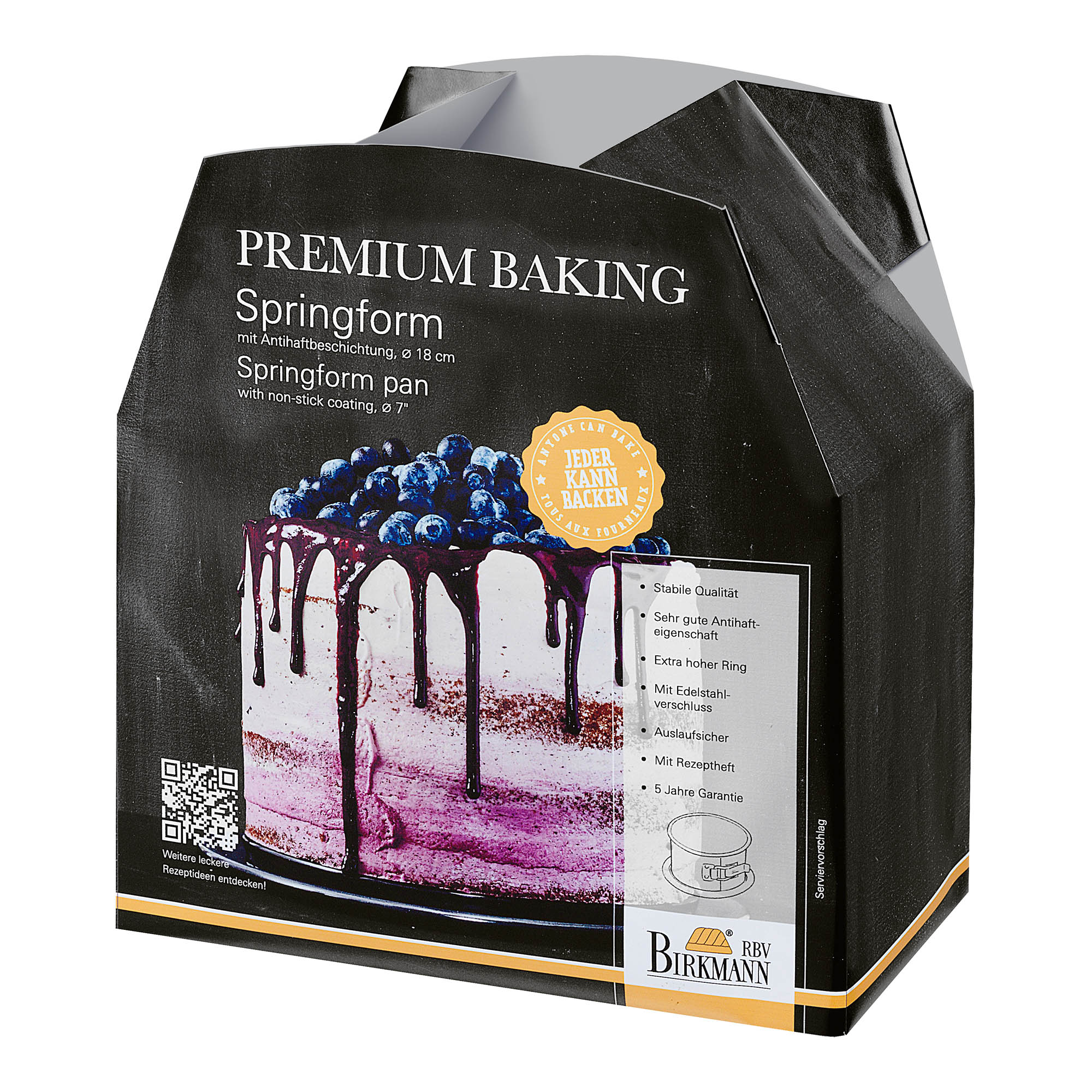 BIRKMANN Springform Mini 18 cm PREMIUM BAKING auslaufsicherer emaillierter Boden
