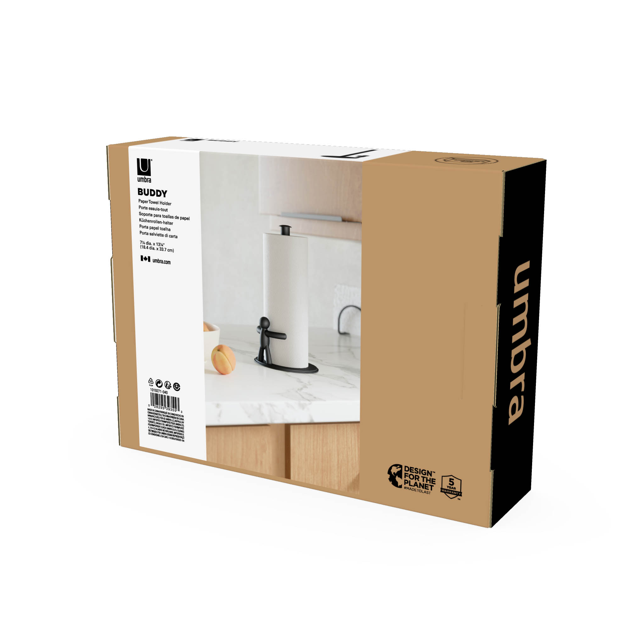 UMBRA kitchen roll holder Paper roll holder BUDDY black