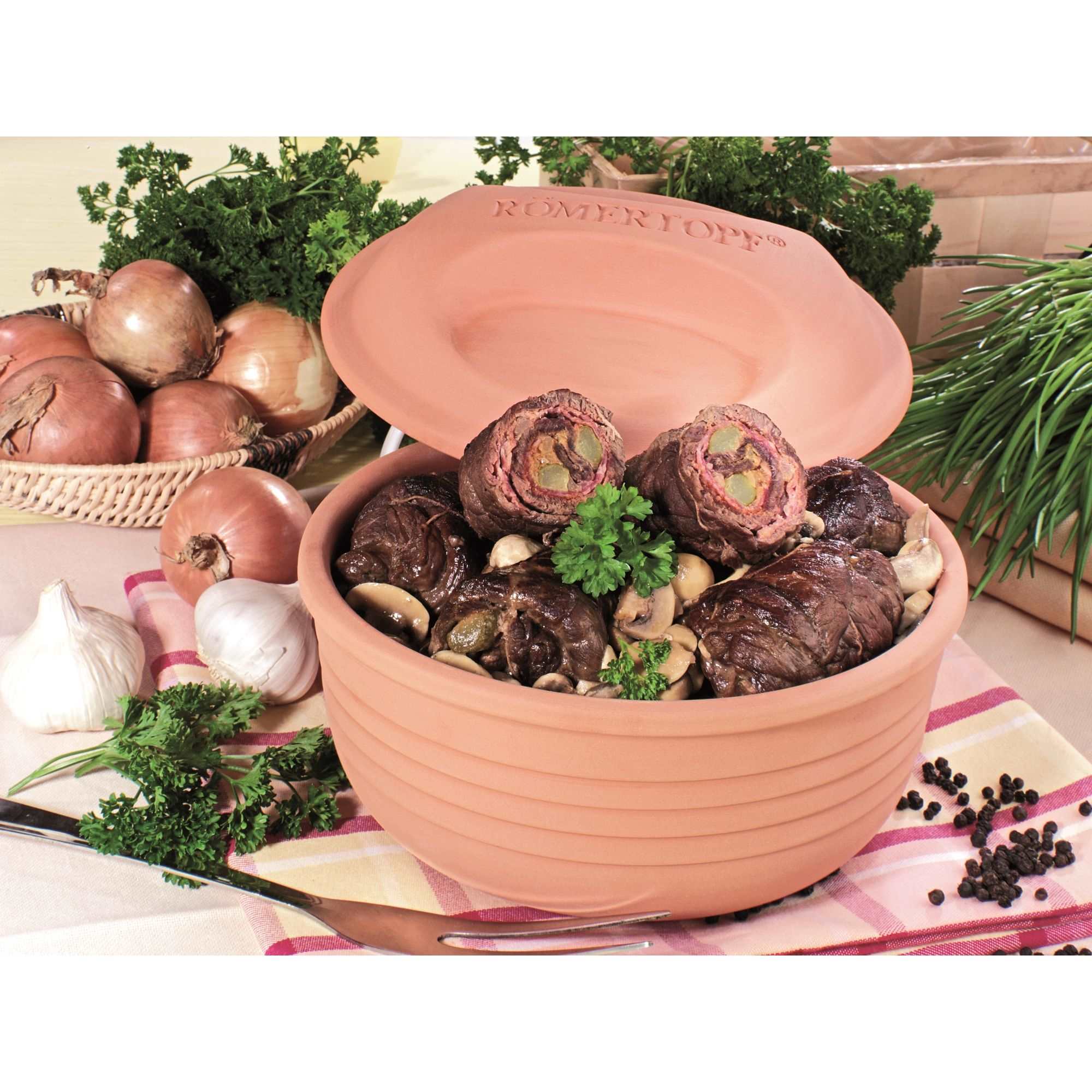 RÖMERTOPF roasting pan multifunctional roasting pan for 2-4 persons ROUND 2.0 litres