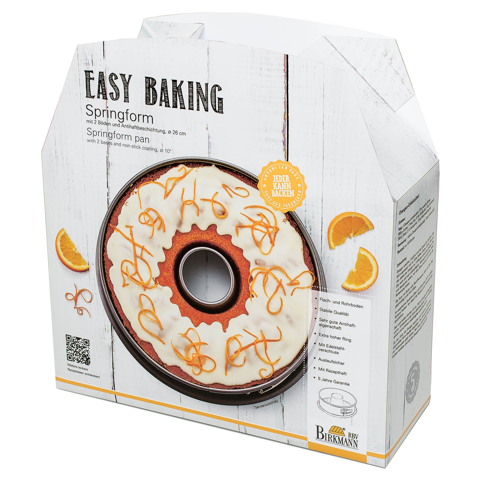 BIRKMANN Springform 26 cm EASY BAKING mit 2 Böden