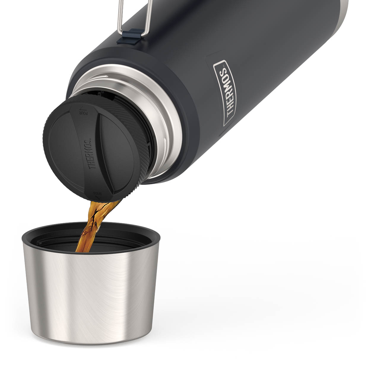 THERMOS ICON BEVERAGE BOTTLE 1.2 L Stainless Steel Double-Walled Graphite