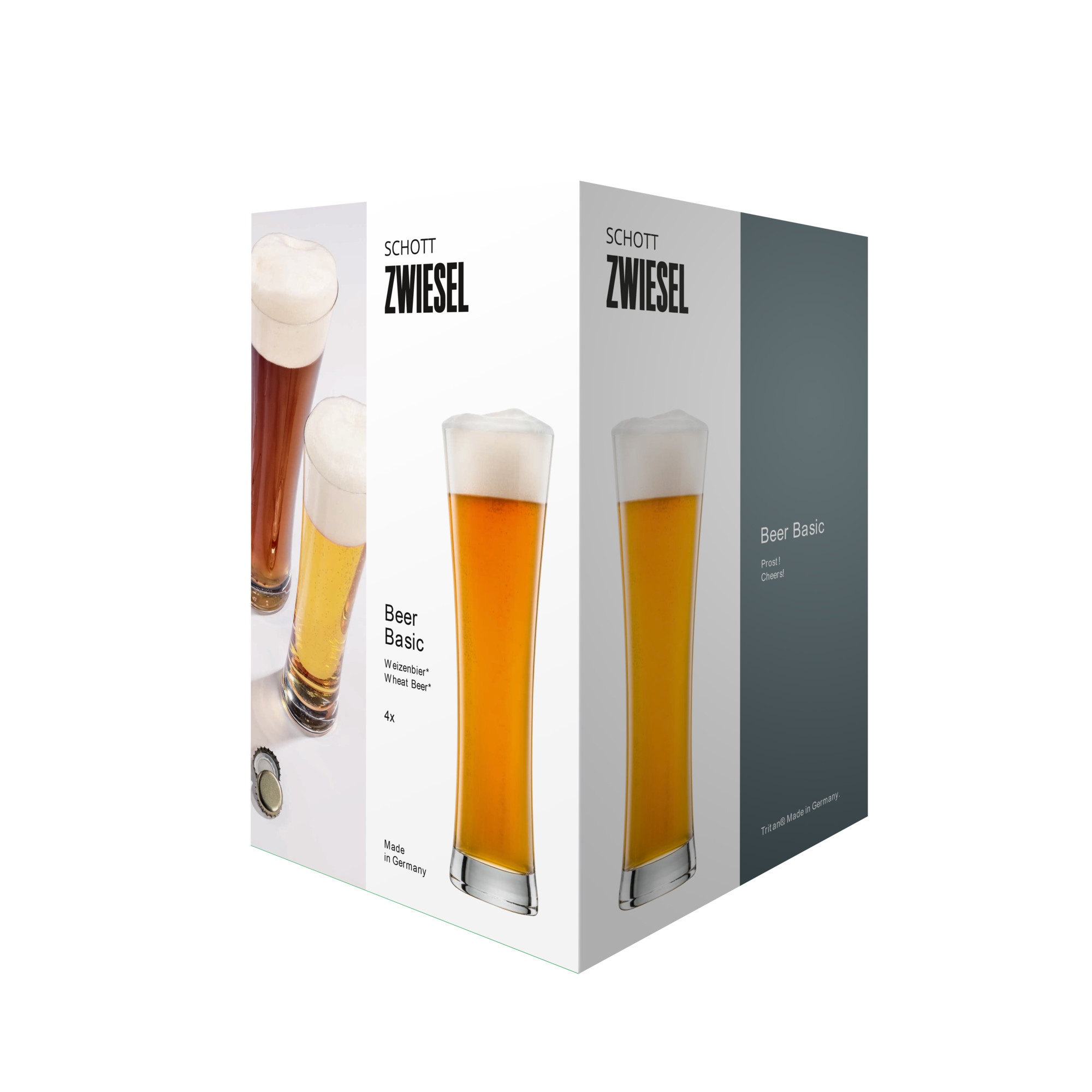 SCHOTT ZWIESEL Serie BEER BASIC Weizenbierglas Weißbierglas 4 Stück 0,5 Liter