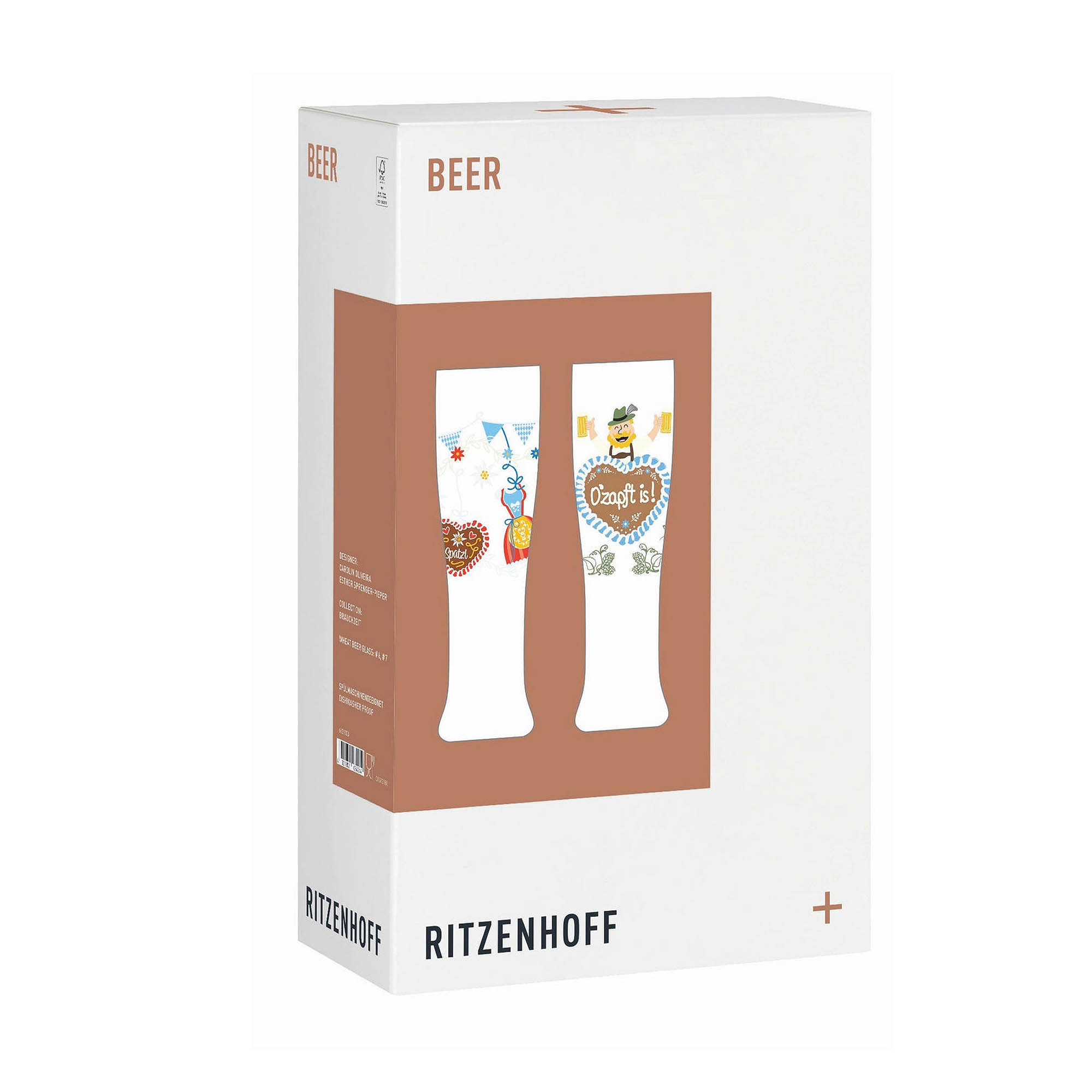 RITZENHOFF Weizenbierglas Weißbierglas BRAUCHZEIT F26 Set mit 2 Stück à 646 ml