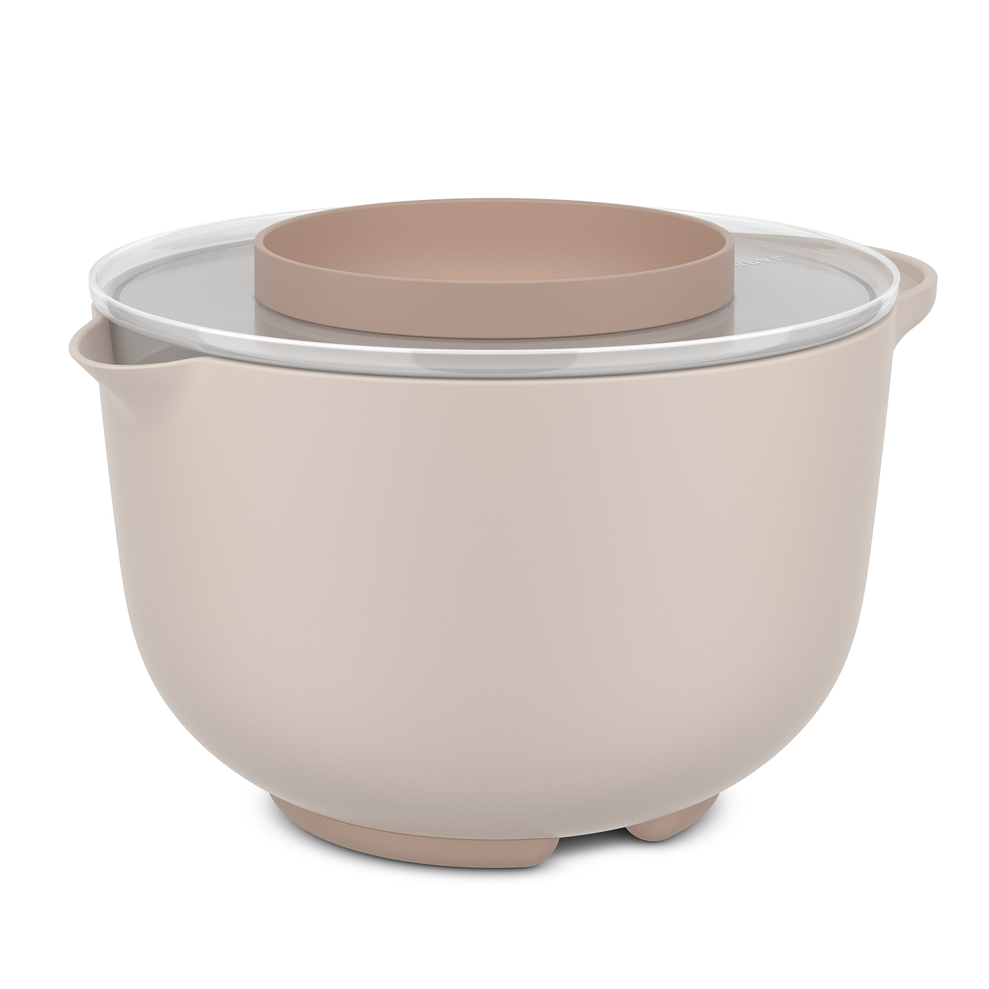 MEPAL Rührschüssel CHEF IT 3,0 Liter chalk (beige) mit Spritzschutz-Deckel