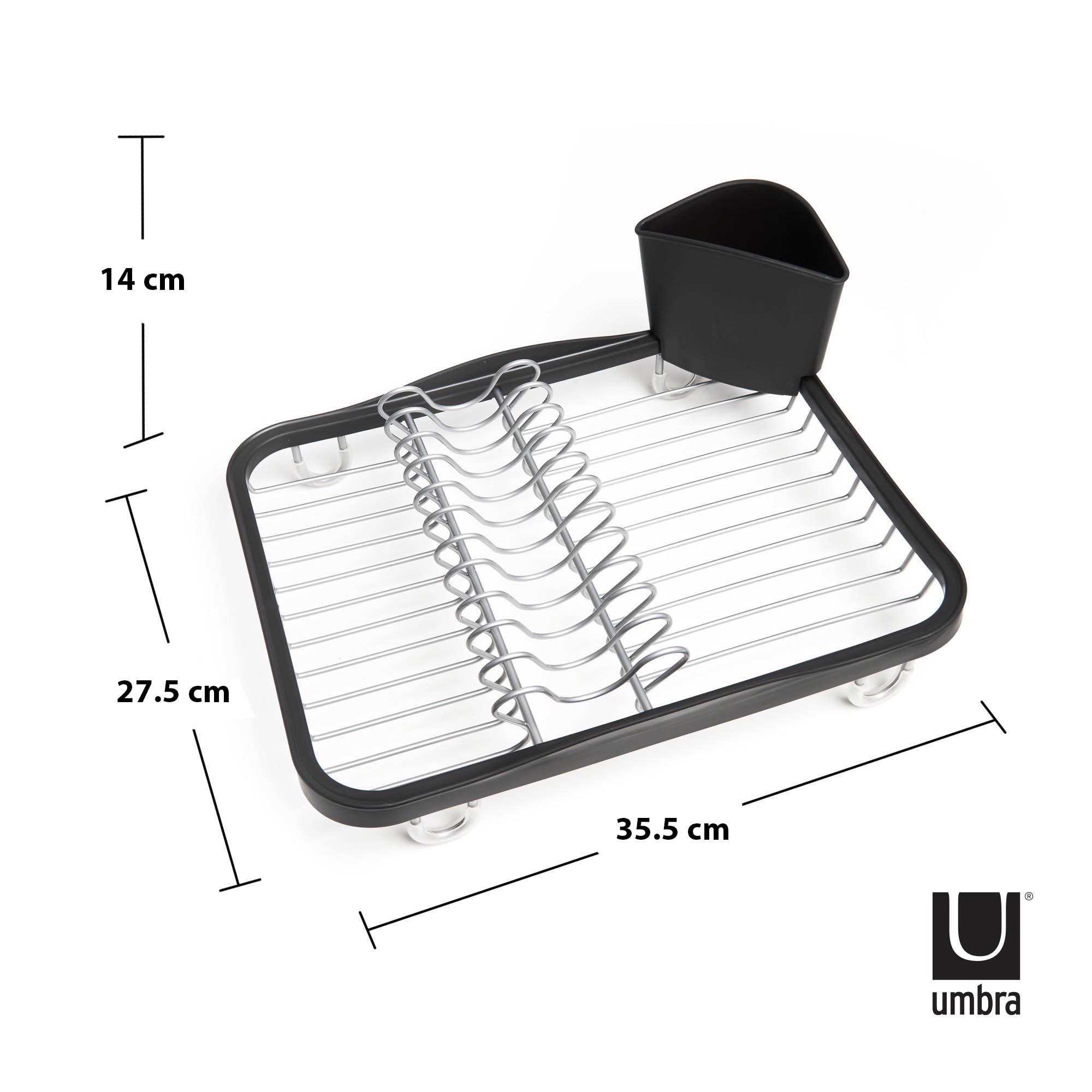 UMBRA SINKIN draining rack with removable cutlery basket