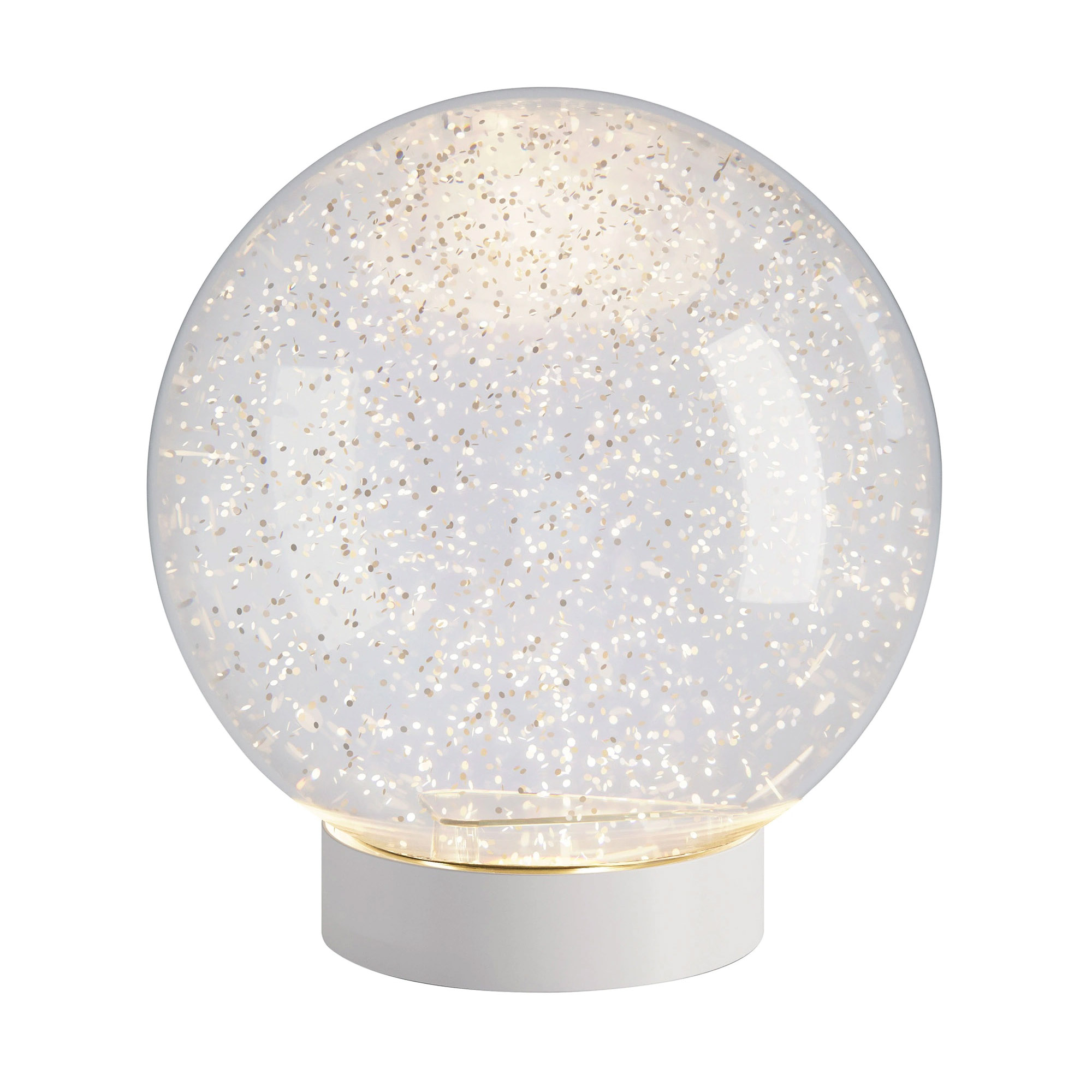 SOMPEX LED-Tischleuchte GLAMOR BAUBLE 18 cm weiß Dekoleuchte mit beweglichem Glitter
