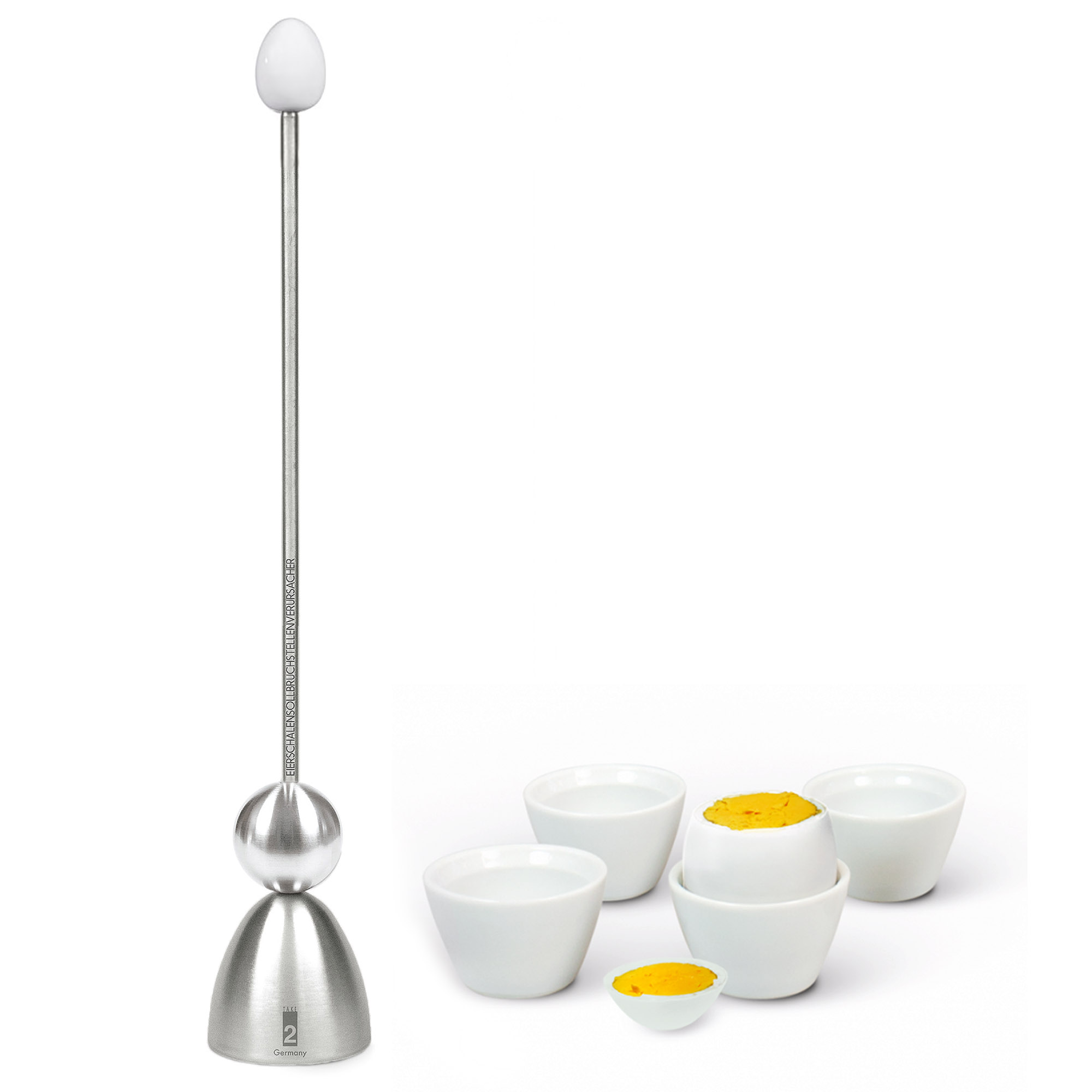 TAKE2 Geschenk-Box CLACK mit Eierköpfer und 4 Eierbechern