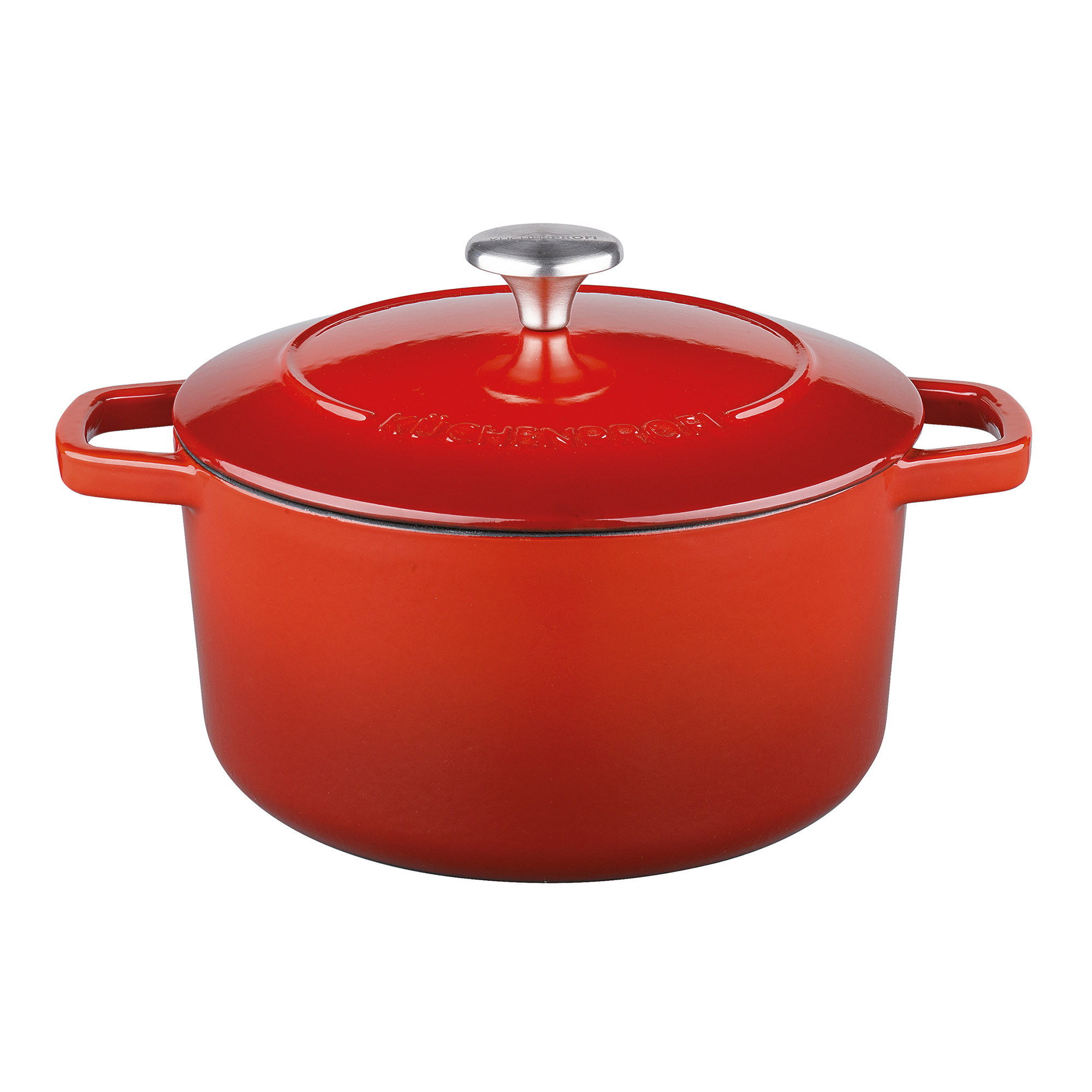 KÜCHENPROFI Bratentopf Bräter BRETAGNE 24 cm 4,2 Liter Gusseisen rot