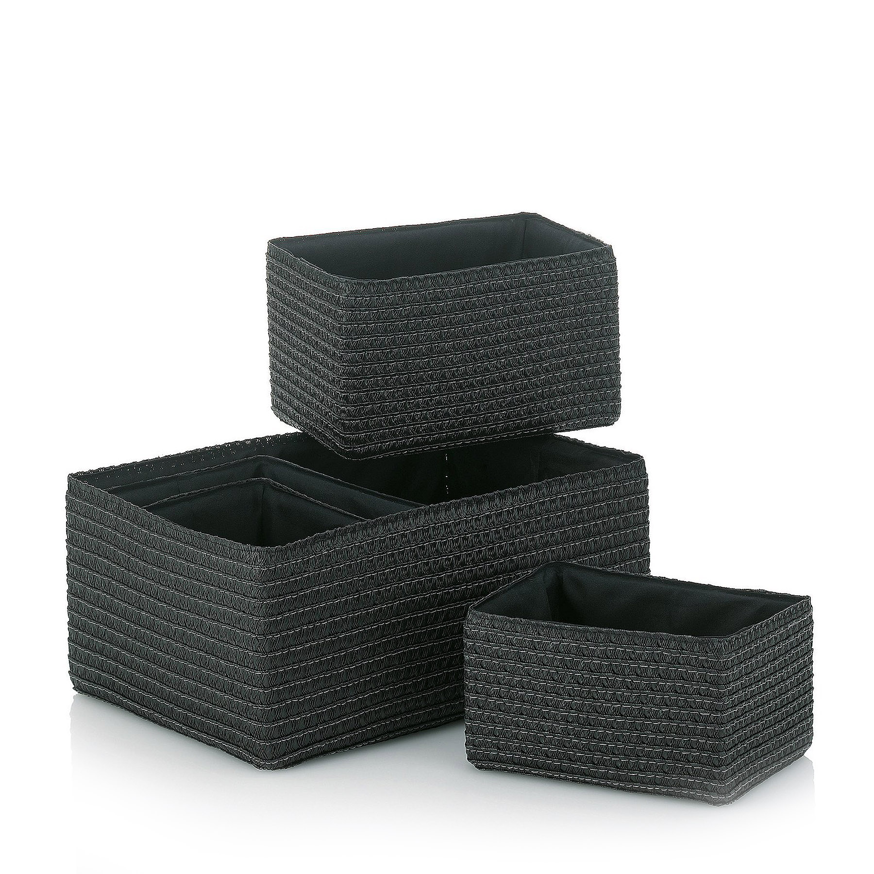 KELA Korb-Set RIMOSSA aus Kunststoffgeflecht 5-teilig schwarz