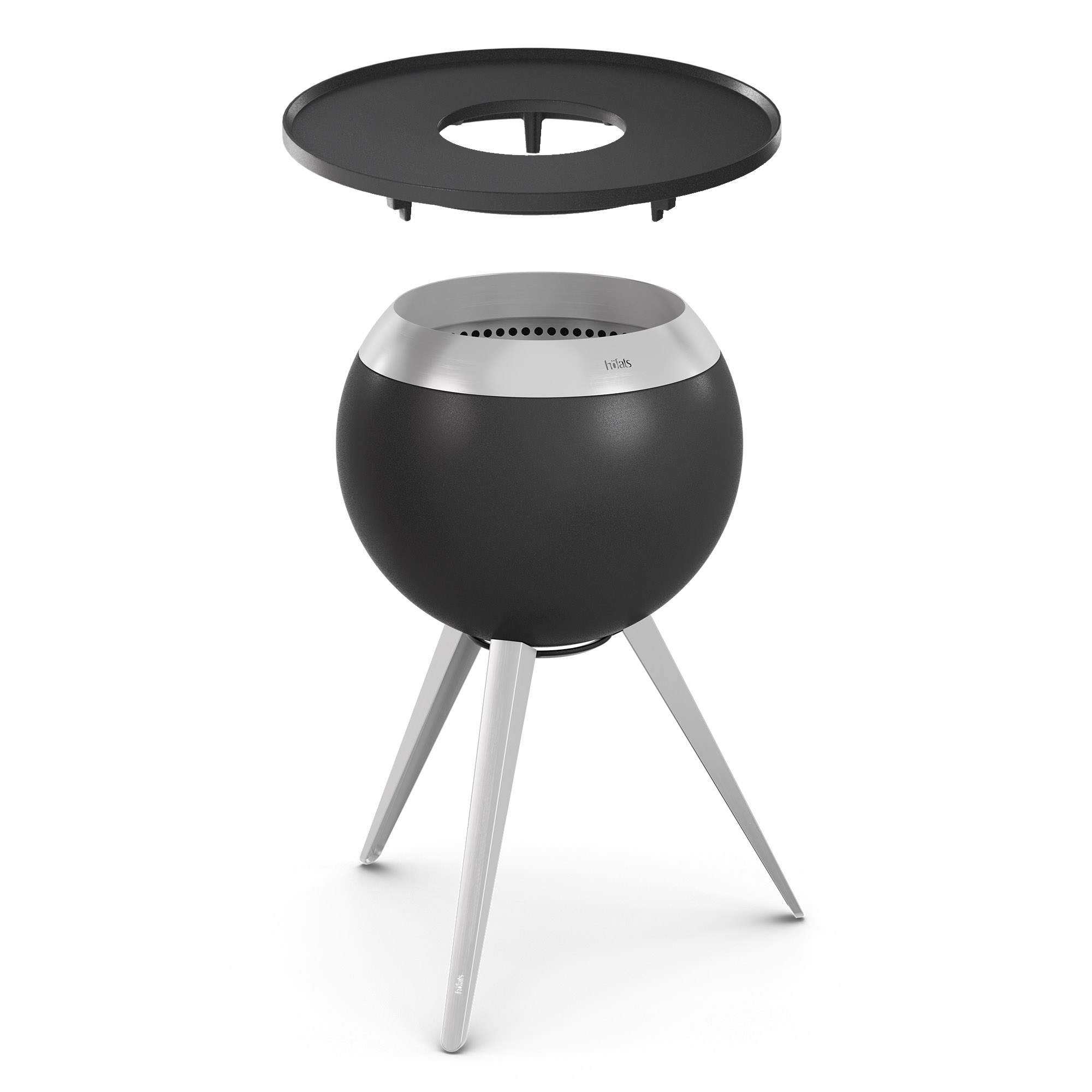 HÖFATS Plancha-Grillset MOON 45 mit hohem Fuß Feuerkorb Holzgrill