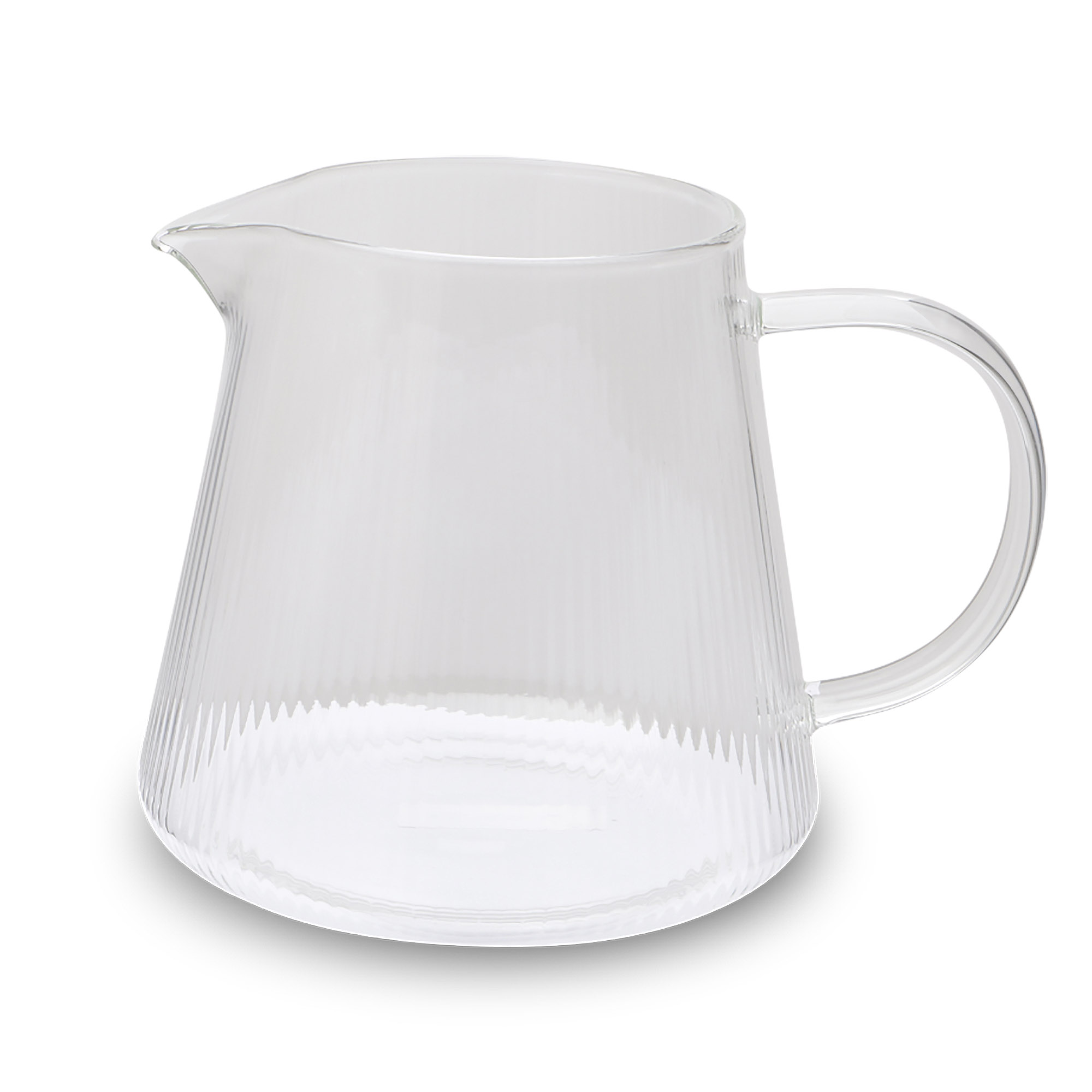 WEIS Teekanne 0,8 Liter aus Borosilikatglas gerillt mit Edelstahl-Filter